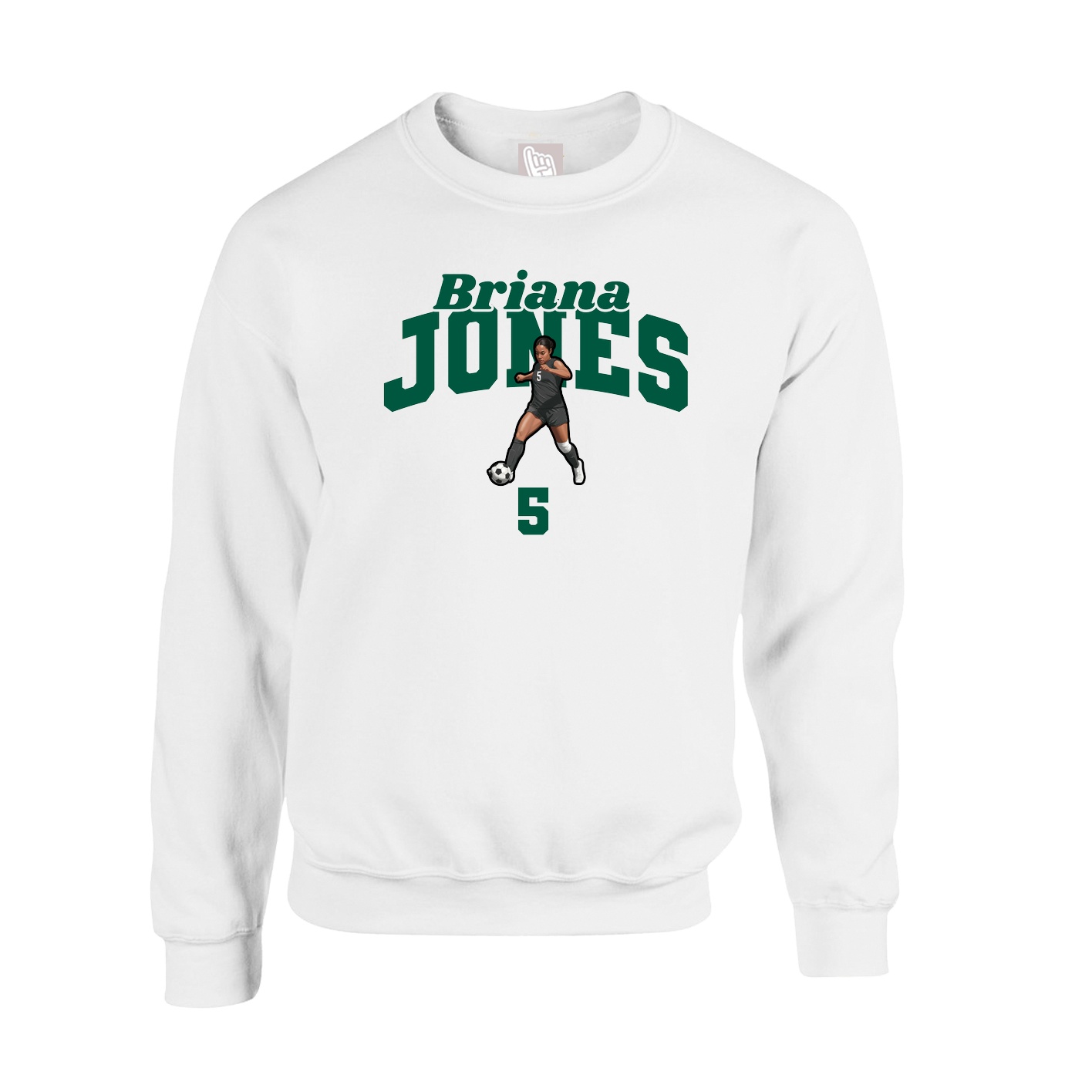 Fleece Crew — Signature Arch in White