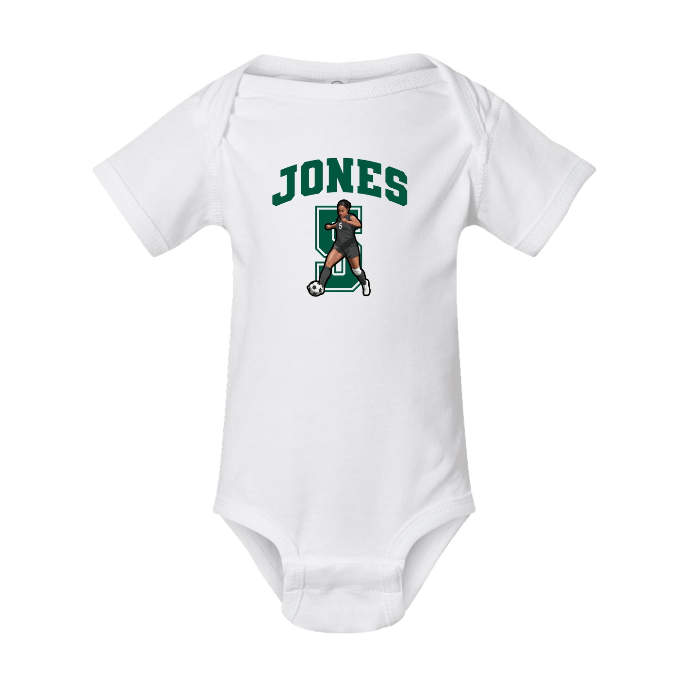 Baby Onesie — Number in White