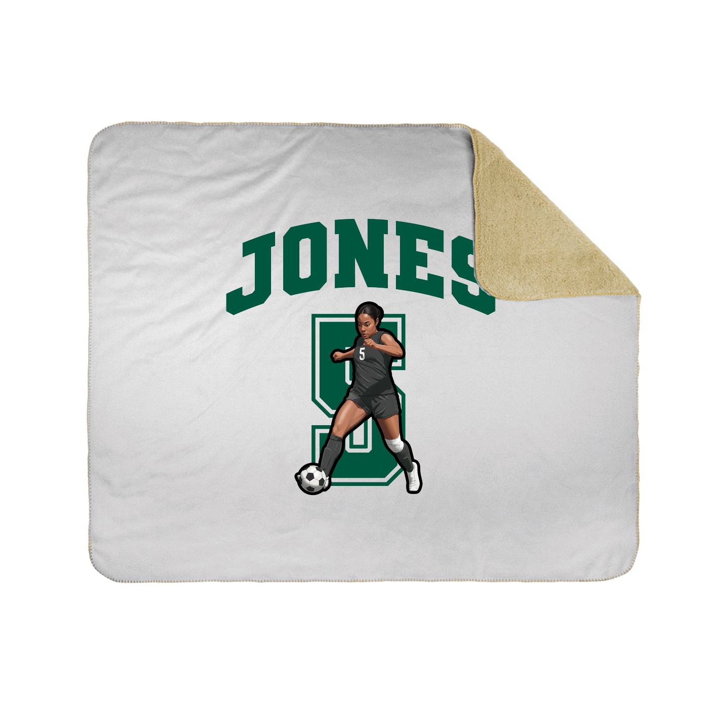Throw Blanket — Number in White
