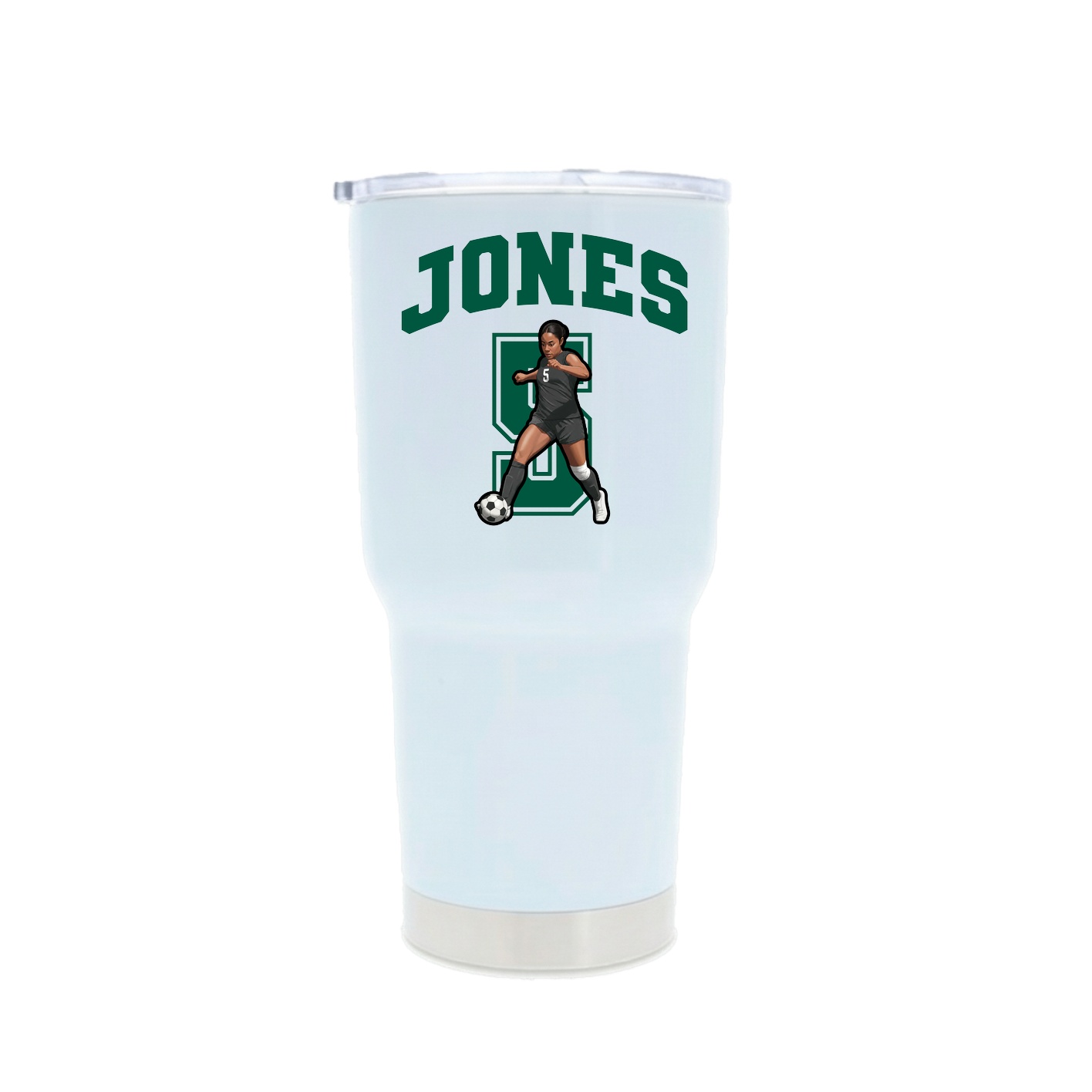 30oz Stainless Steel Tumbler — Number in White
