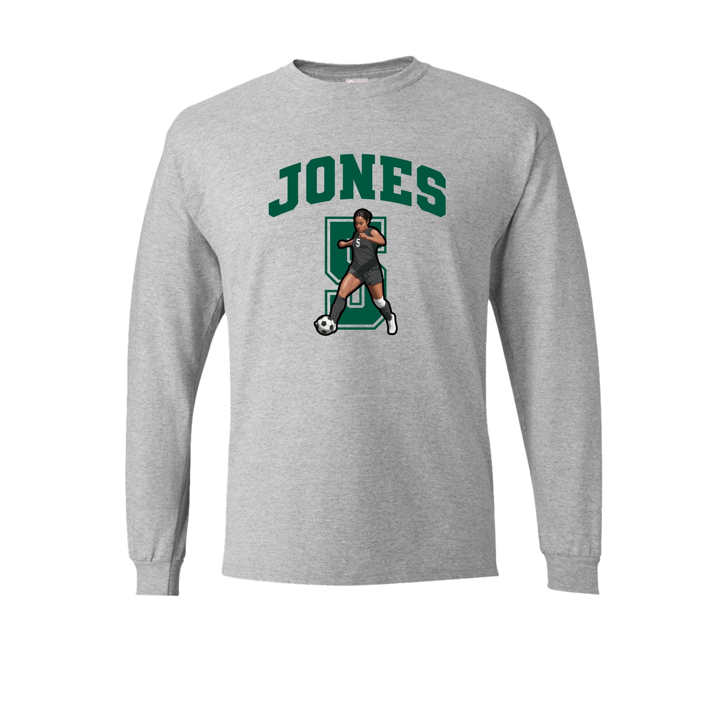 Long Sleeve Tee — Number in Grey