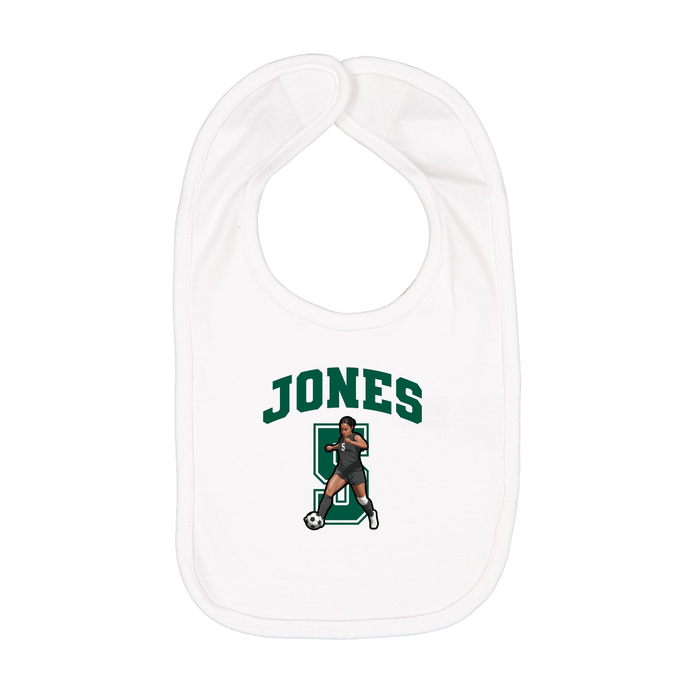 Infant Bib — Number in White