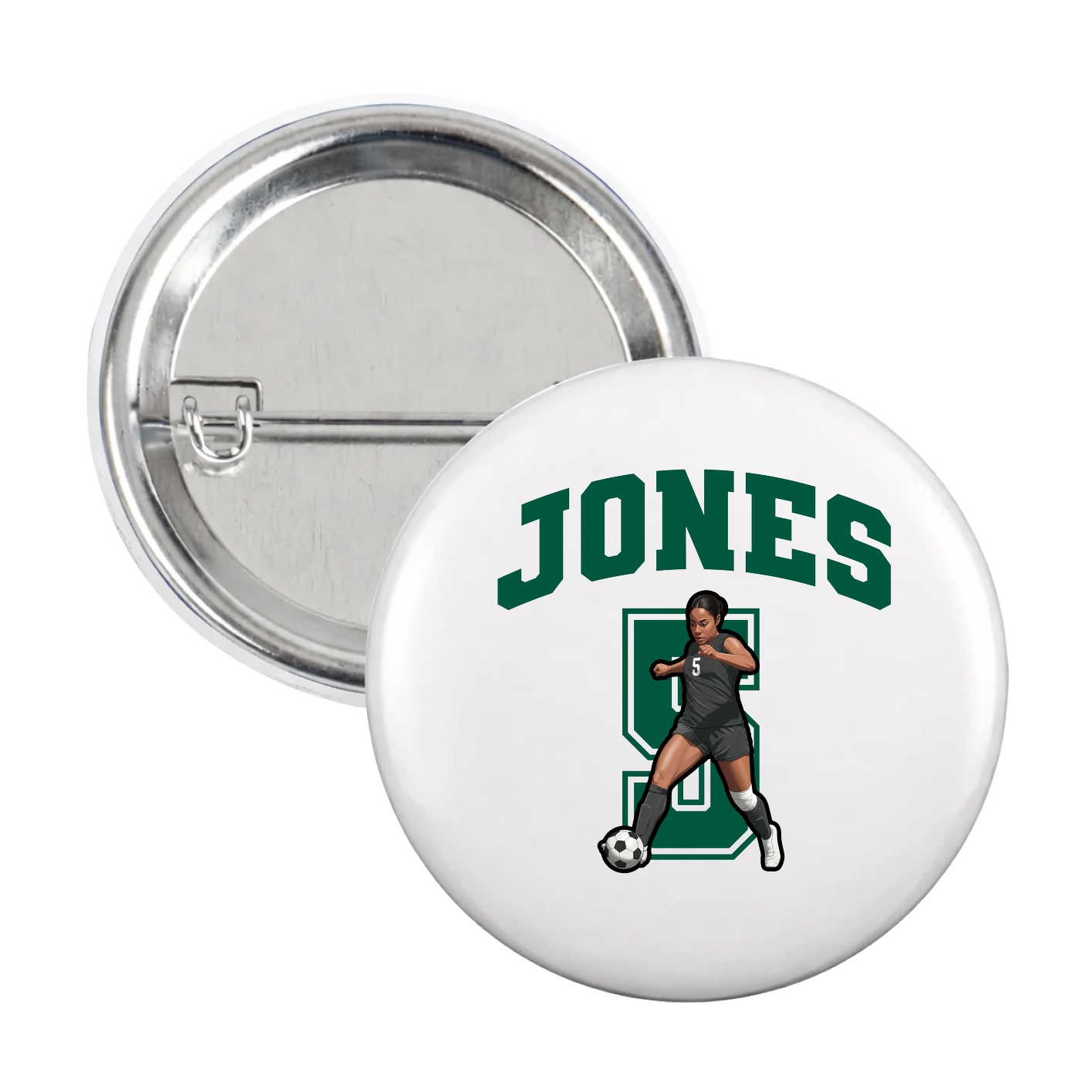 Game Day Button — Number in White