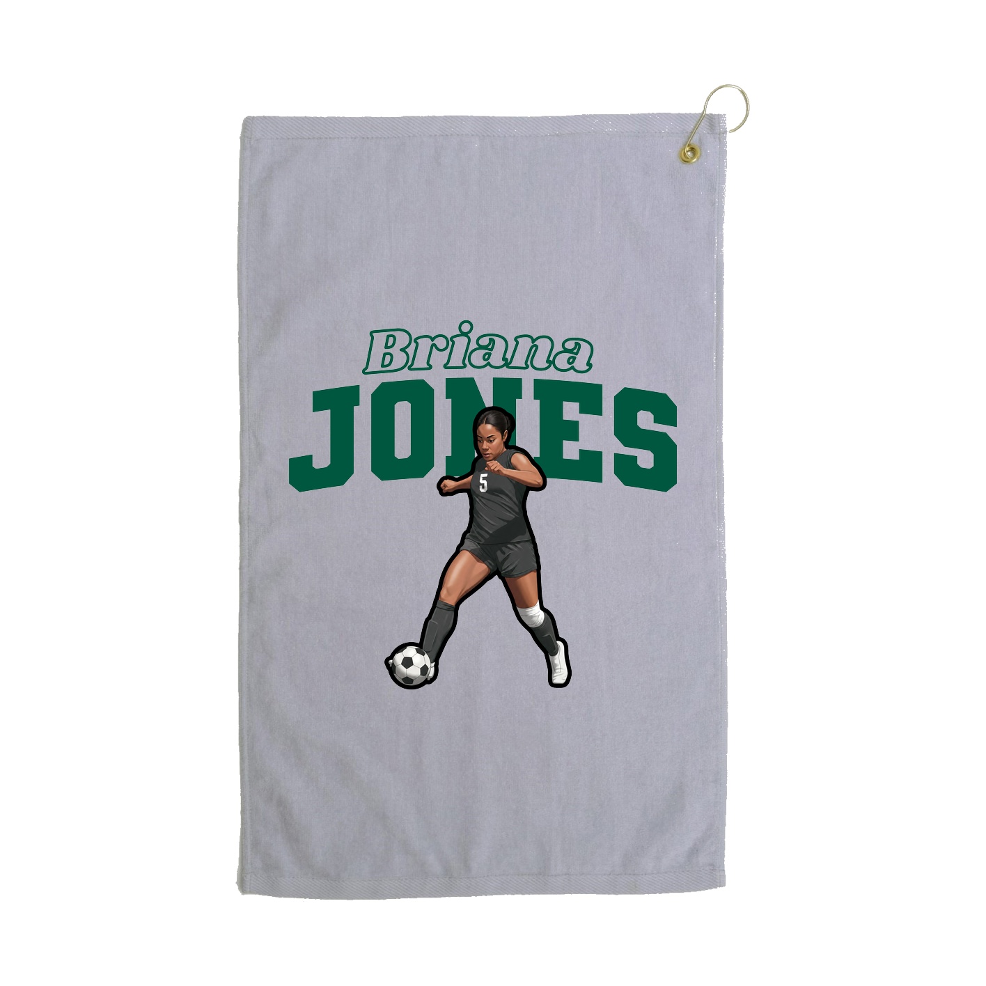 Golf Towel — Name Arch in Grey