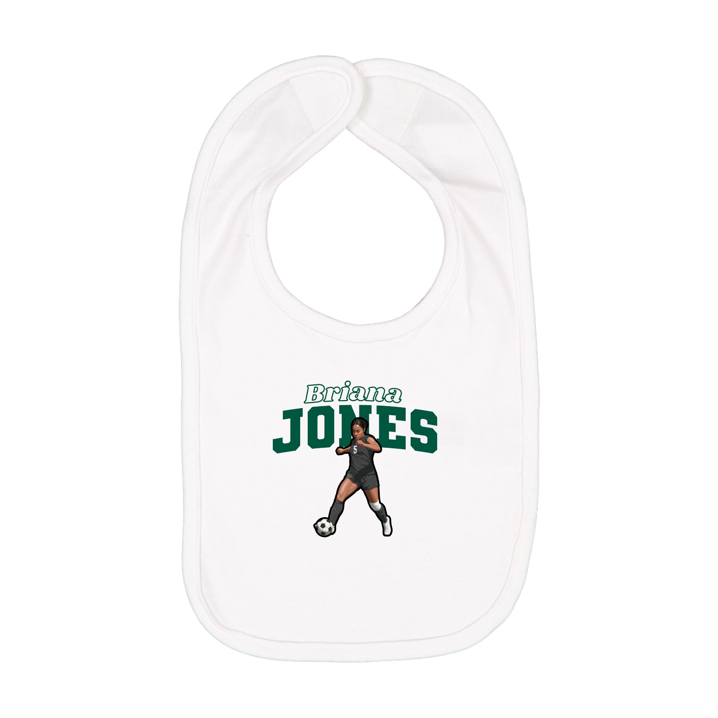 Infant Bib — Name Arch in White