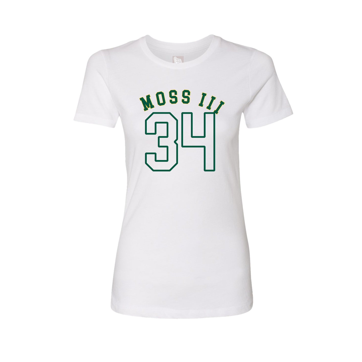 Fitted Women's Tee — Shirsey Arch in White