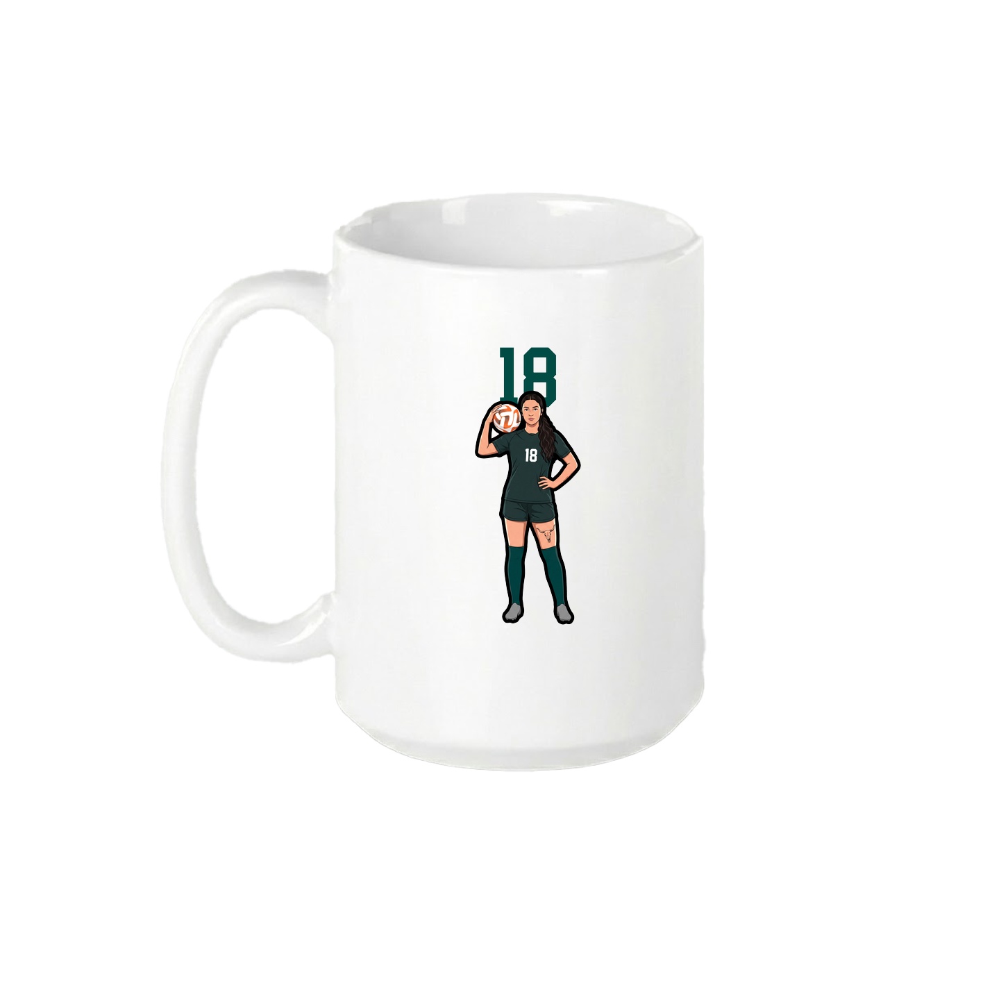 15oz Coffee Mug — Number Top in White