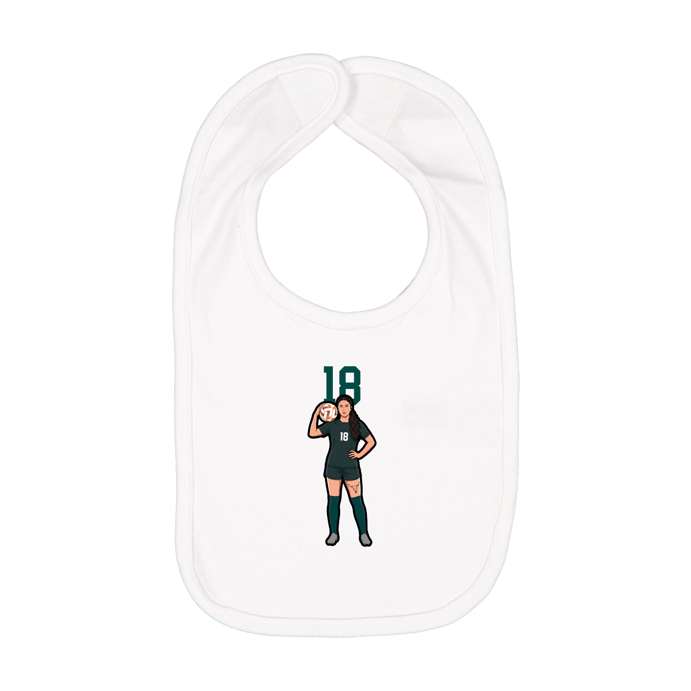 Infant Bib — Number Top in White