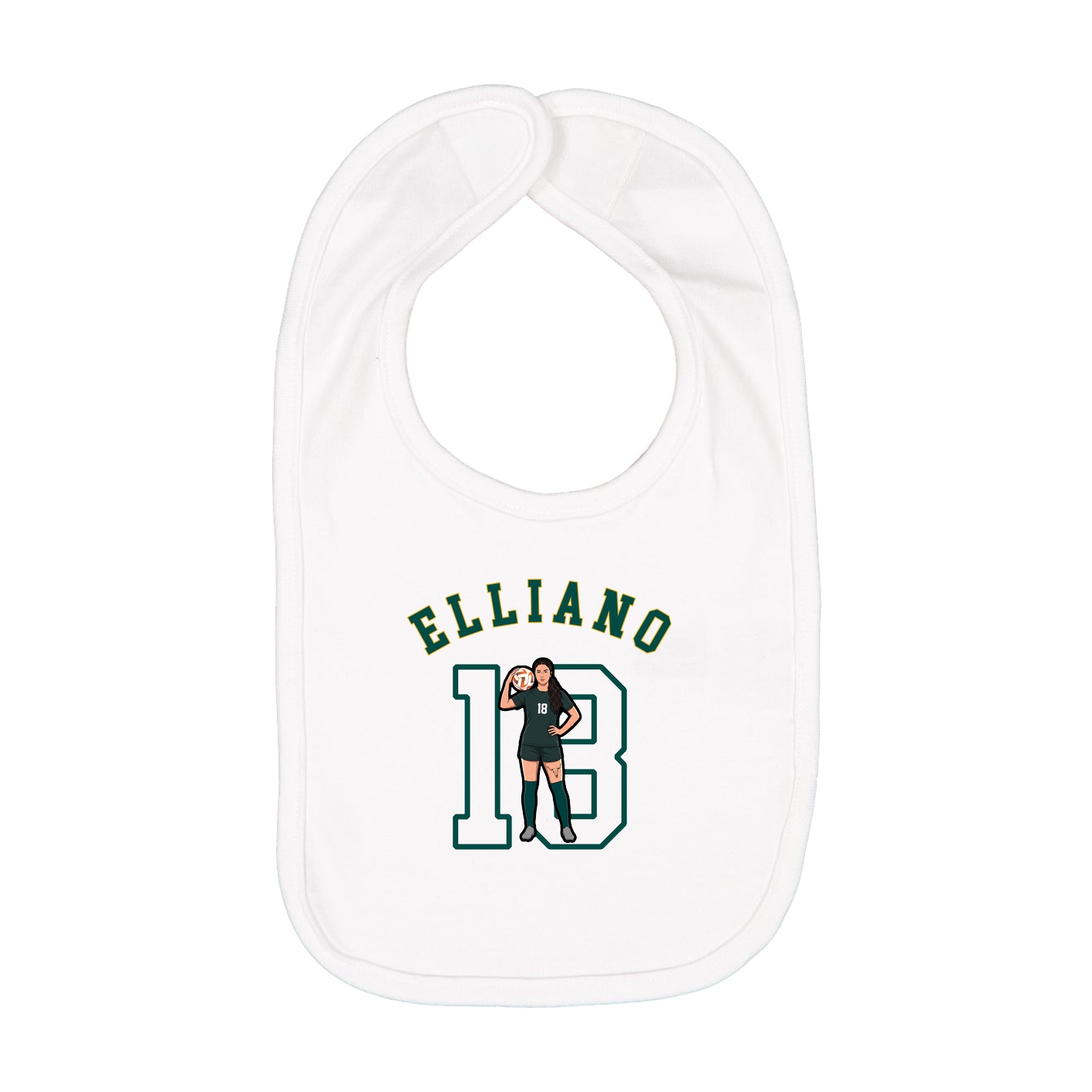 Infant Bib — Shirsey Arch in White