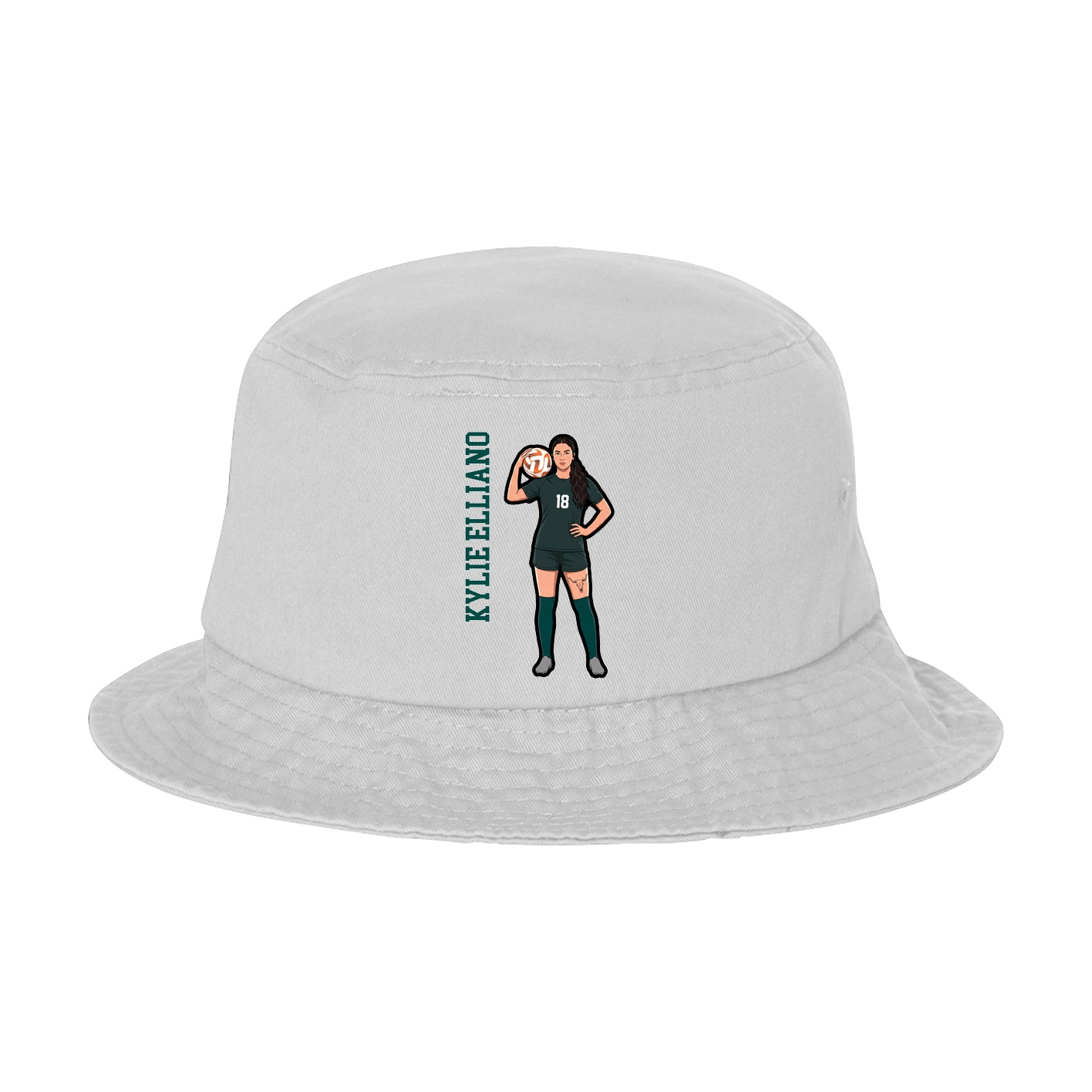 Bucket Cap — Name Vertical in White
