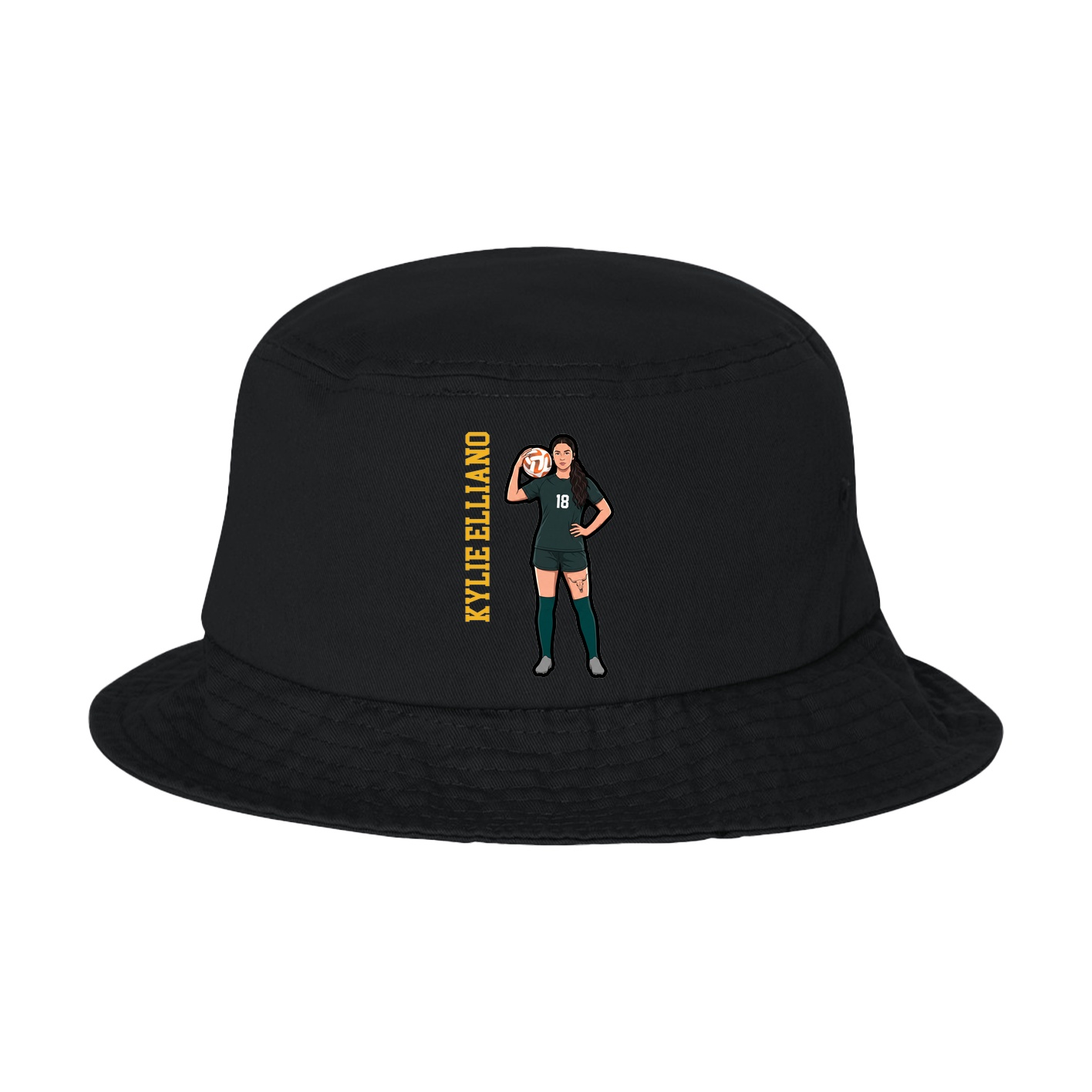 Bucket Cap — Name Vertical in Black