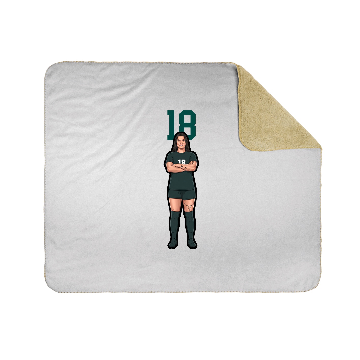 Throw Blanket — Number Top in White