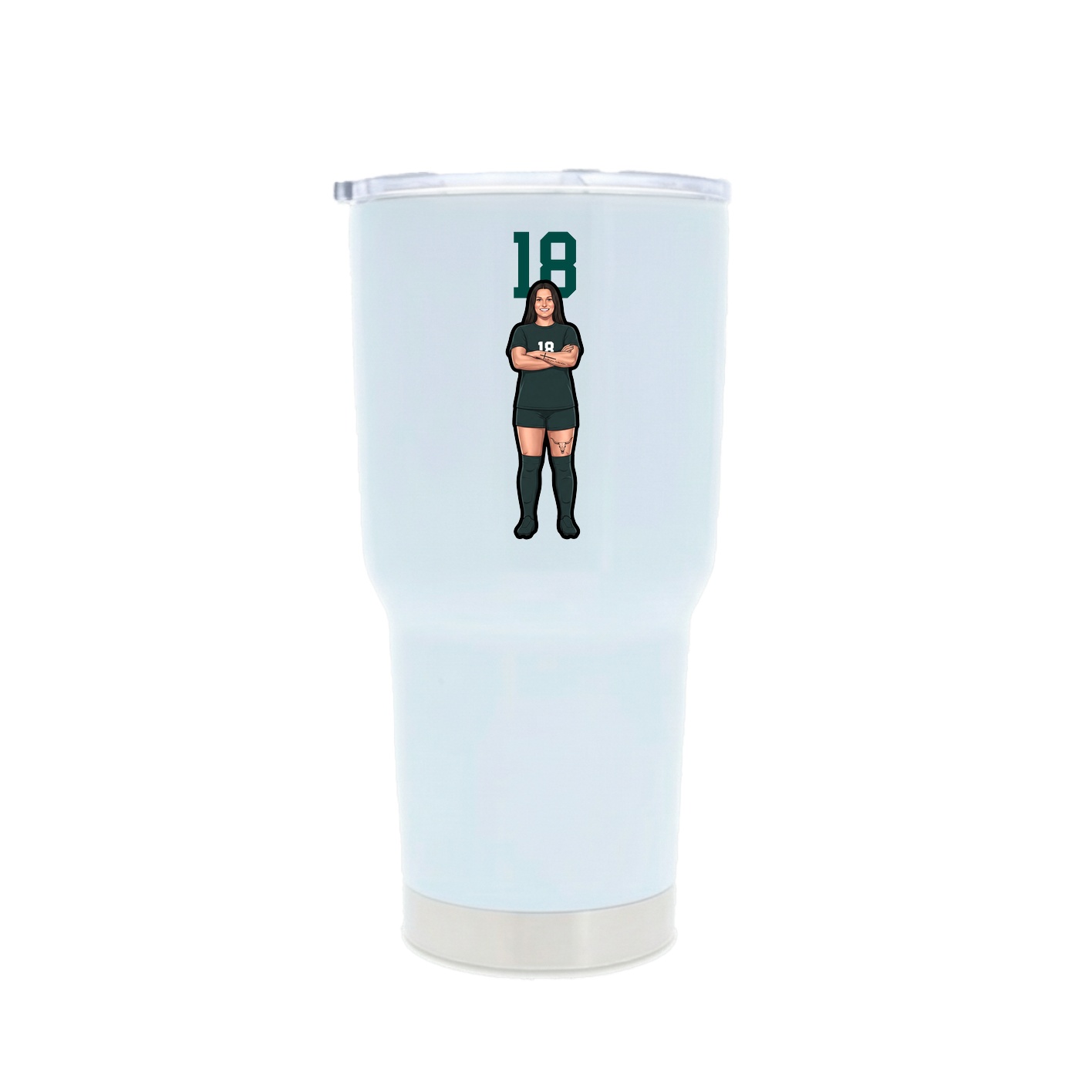 30oz Stainless Steel Tumbler — Number Top in White