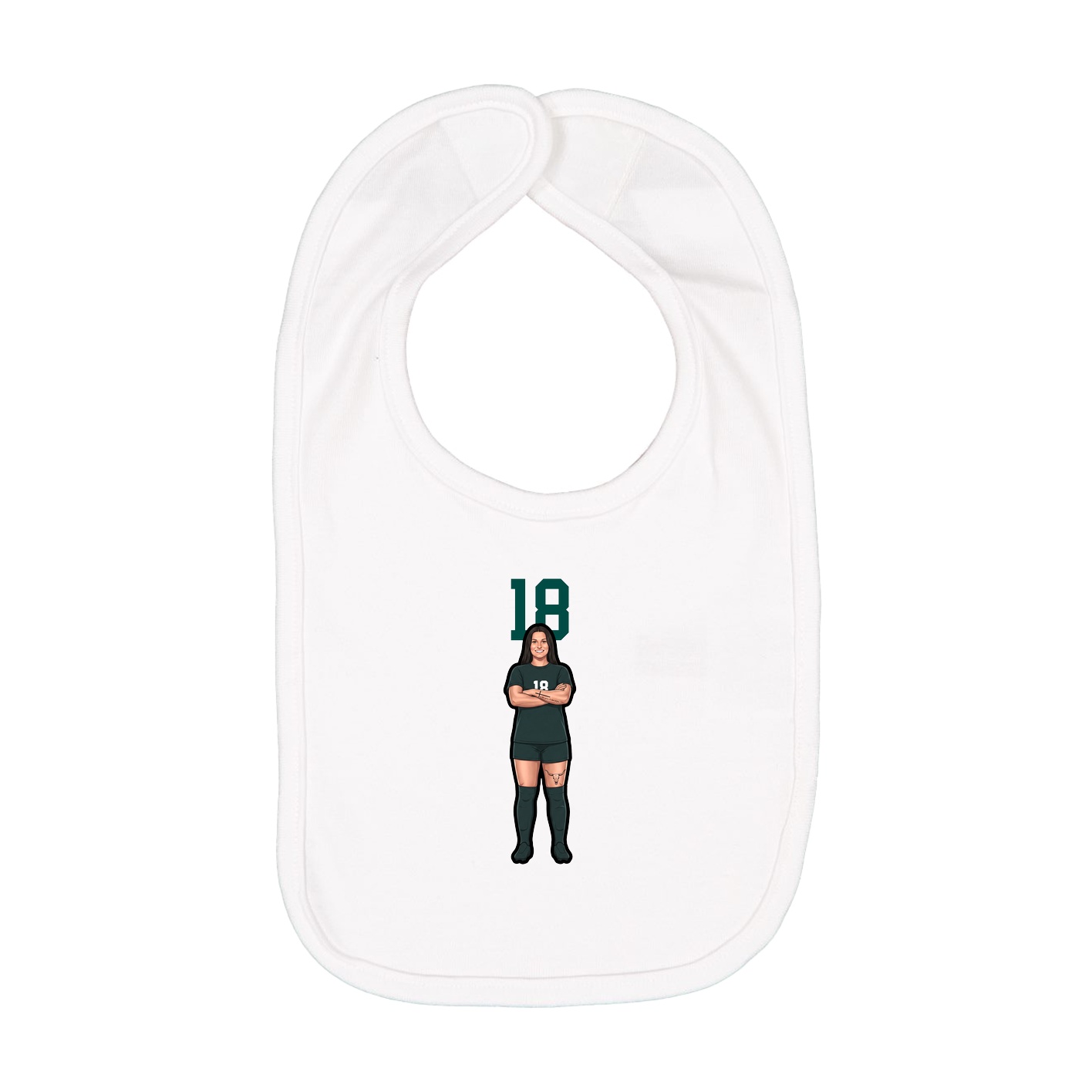 Infant Bib — Number Top in White