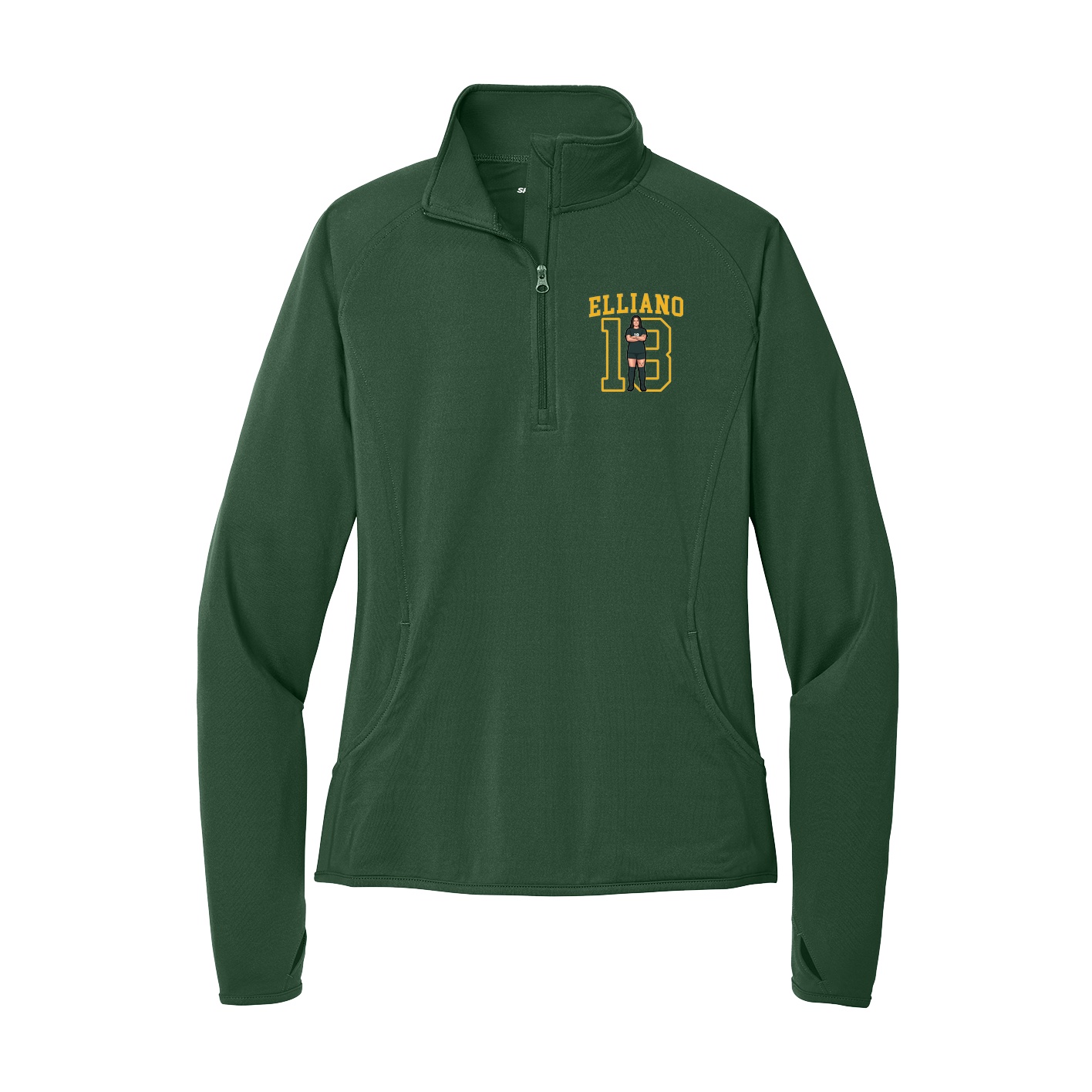 Women's Q-Zip Pullover — Shirsey in Green