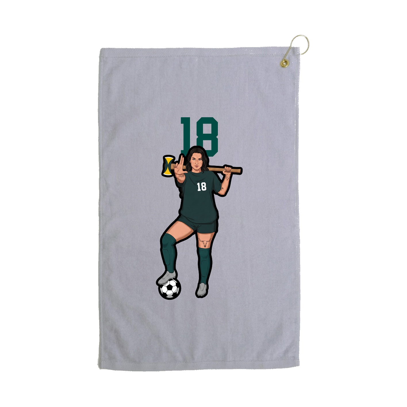 Golf Towel — Number Top in Grey
