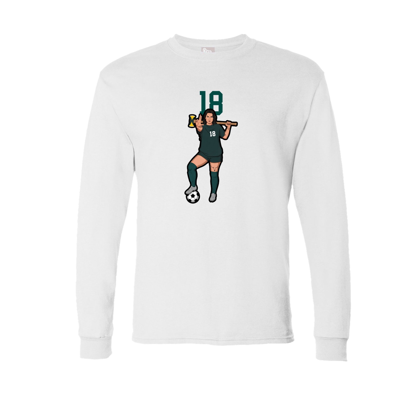 Long Sleeve Tee — Number Top in White