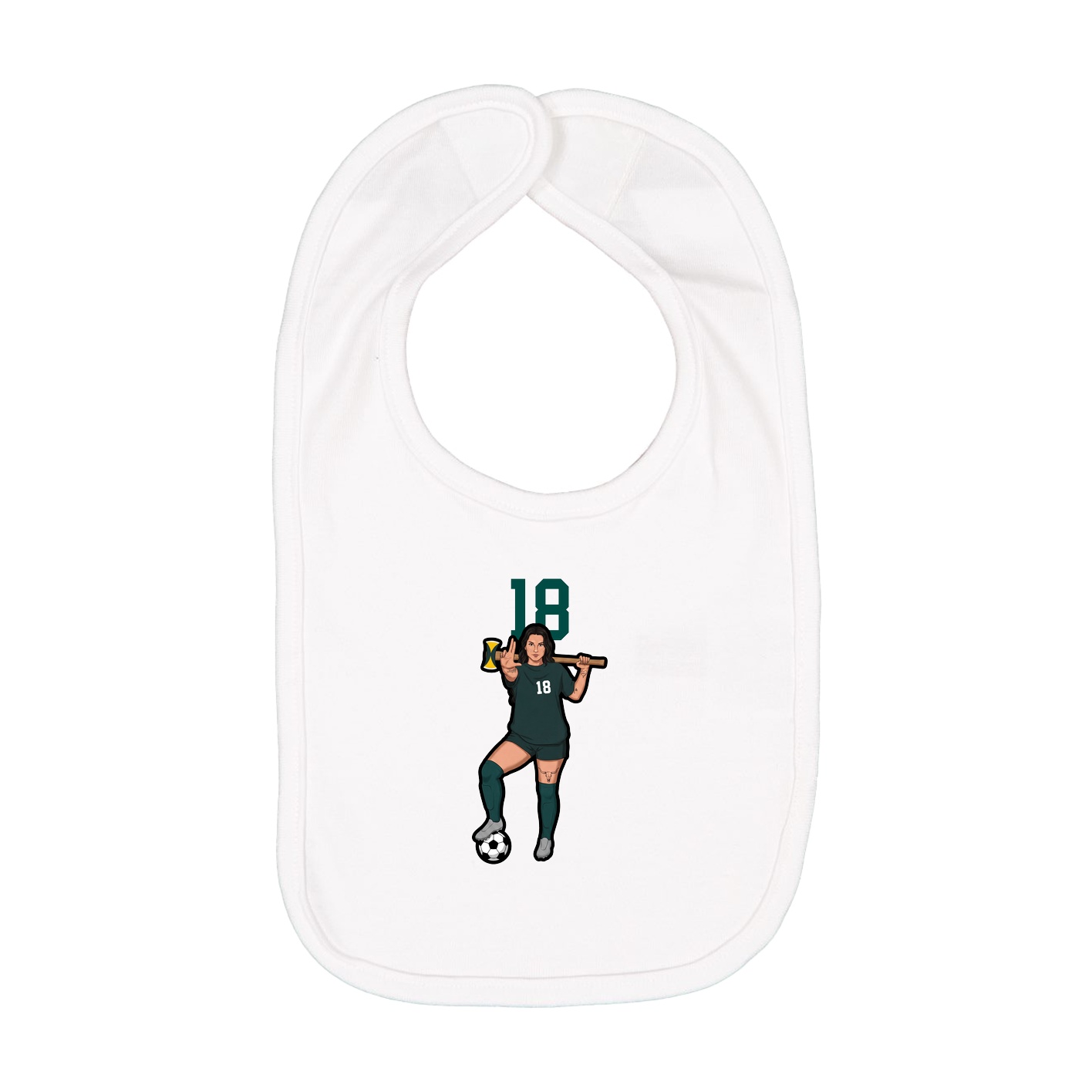 Infant Bib — Number Top in White