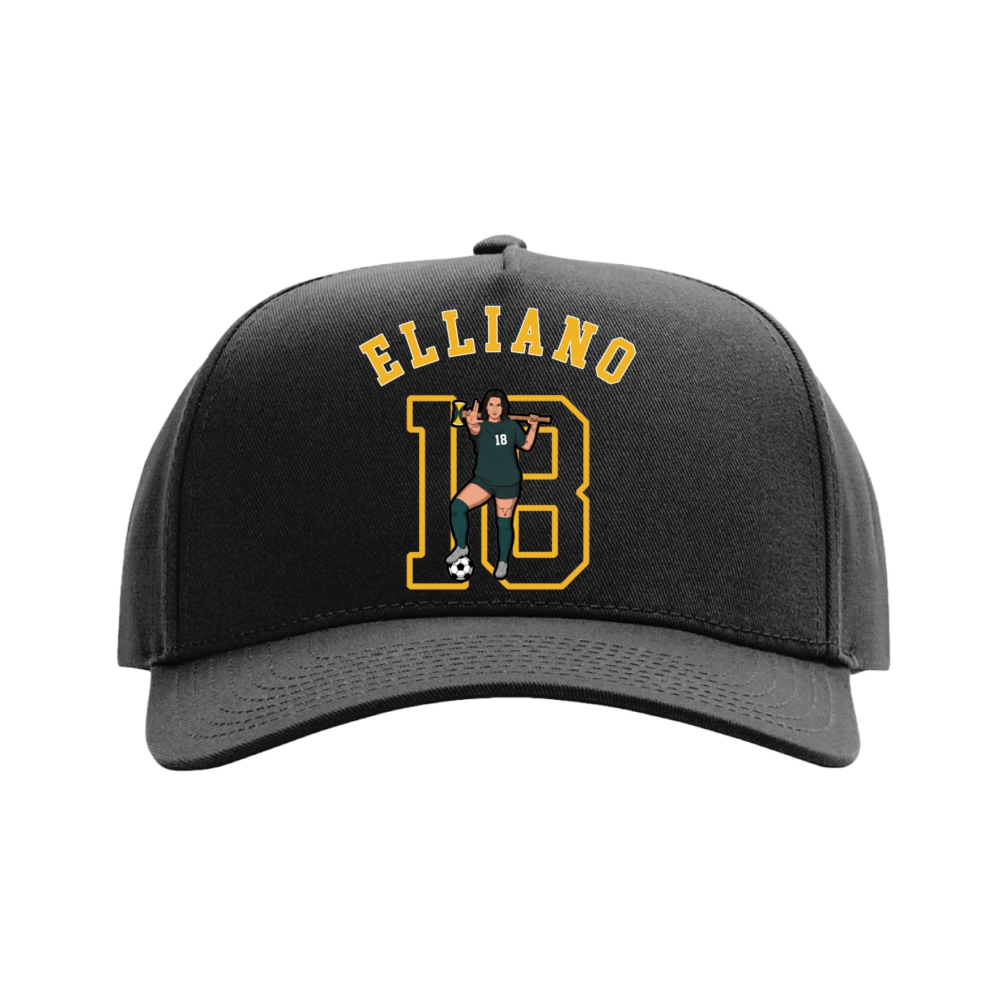 Full Fabric Five-Panel Champ Cap — Shirsey Arch in Black