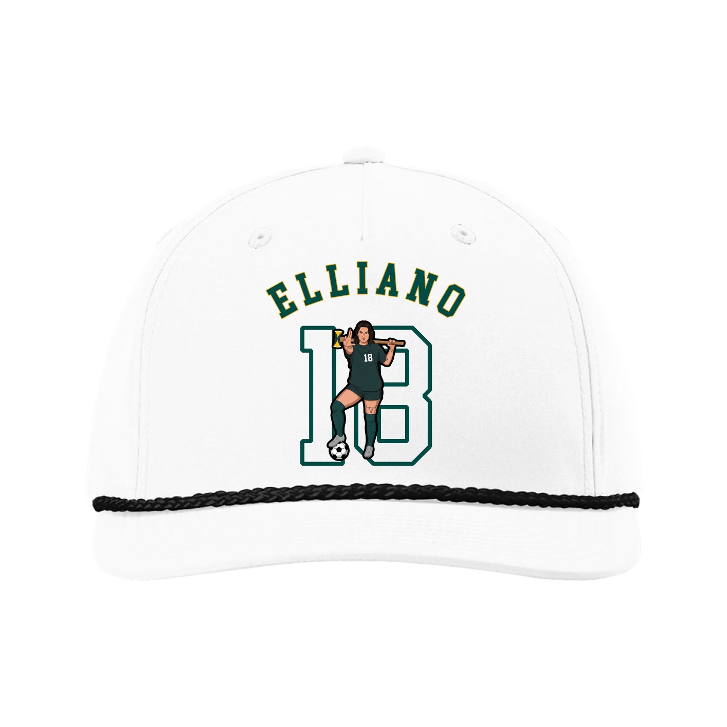 Five-Panel Classic Rope Cap — Shirsey Arch in White