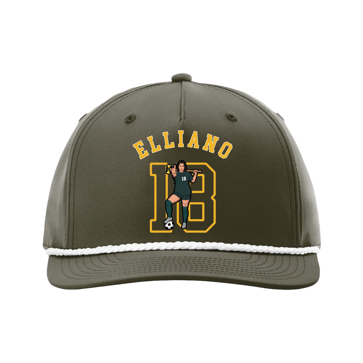 Five-Panel Classic Rope Cap — Shirsey Arch in Green