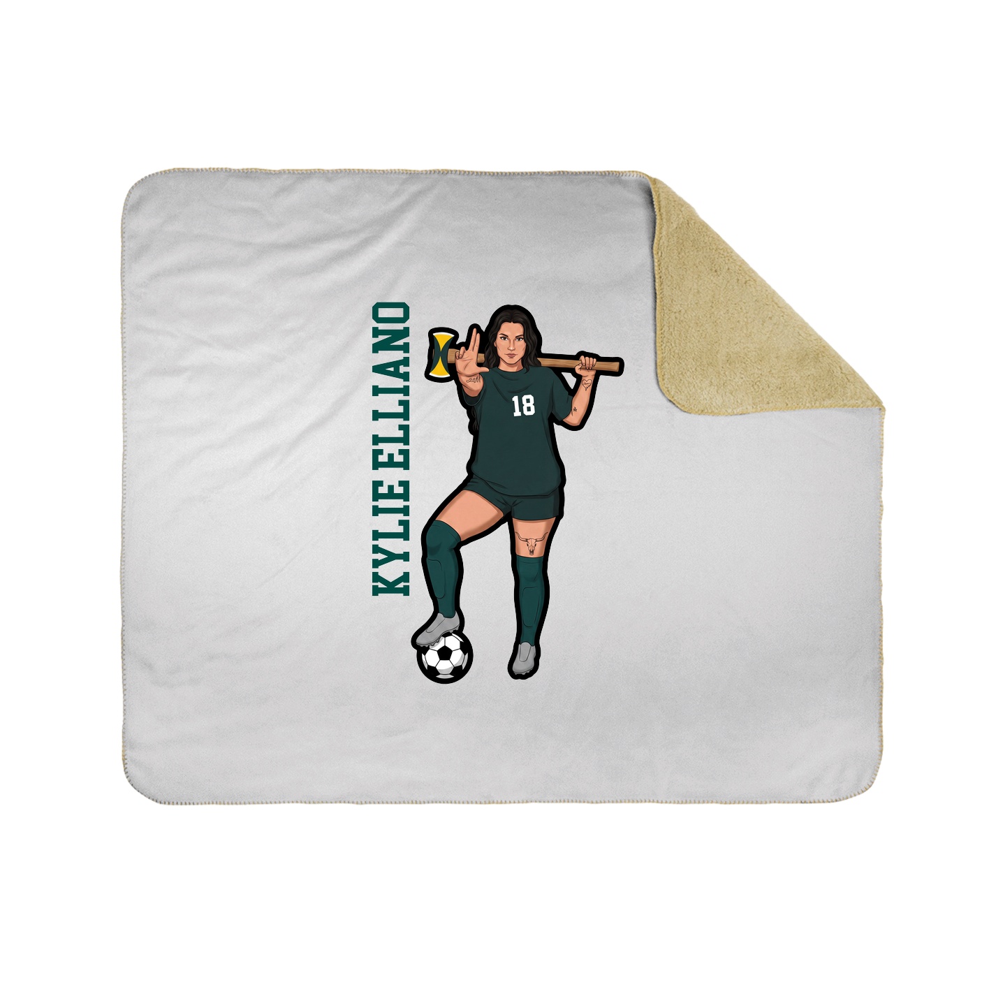 Throw Blanket — Name Vertical in White