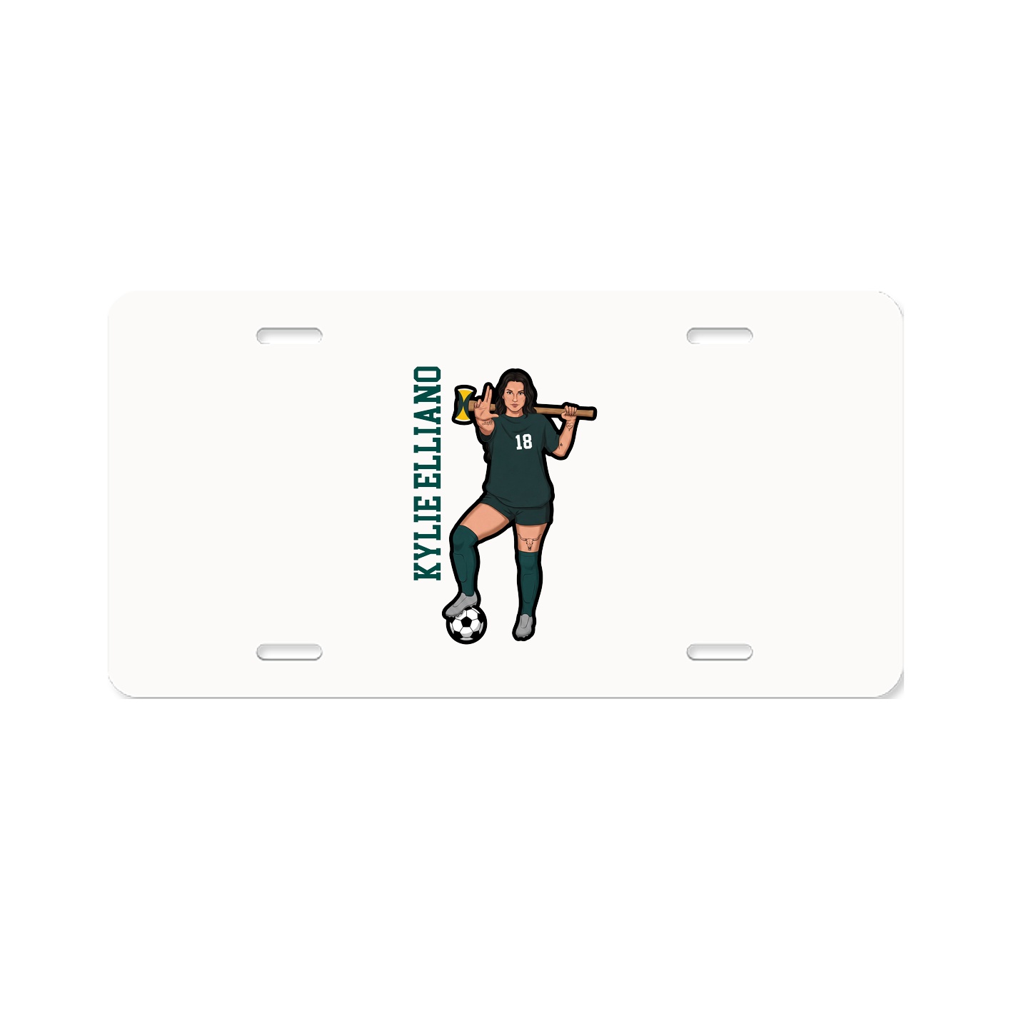 License Plate — Name Vertical in Classic