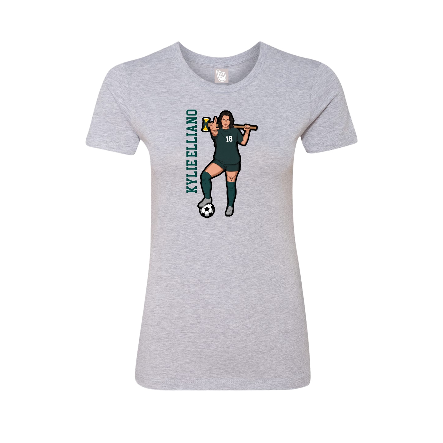 Womens Tee — Name Vertical in Grey
