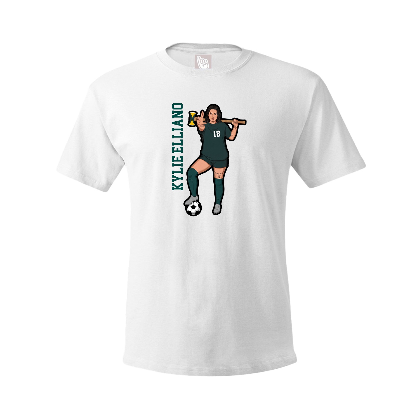 Youth Tee — Name Vertical in White