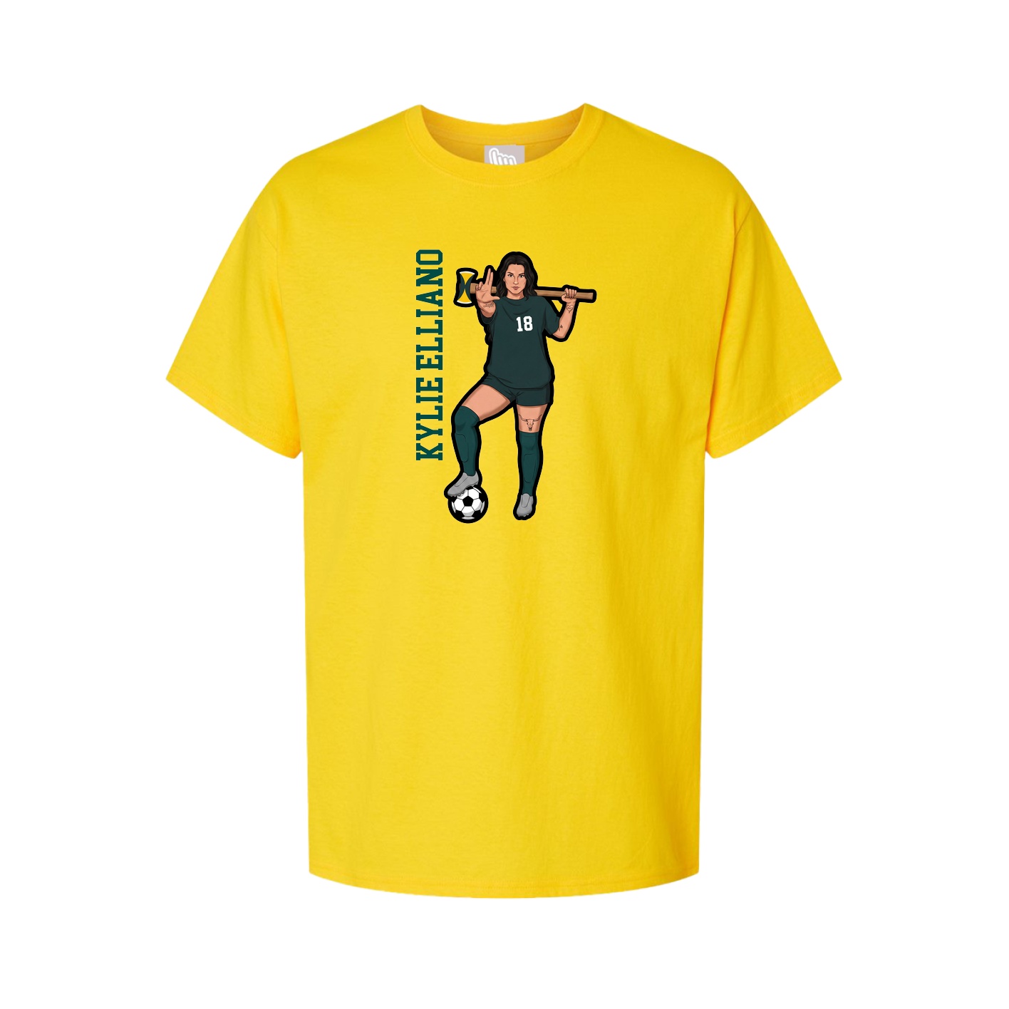 Youth Tee — Name Vertical in Gold