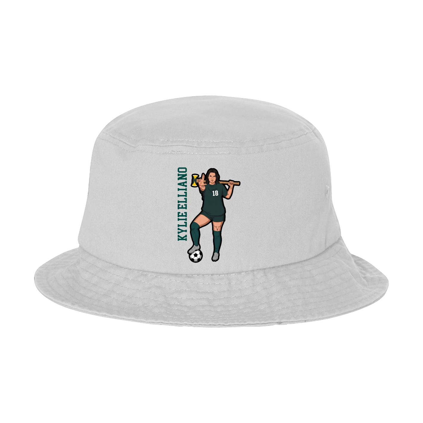 Bucket Cap — Name Vertical in White