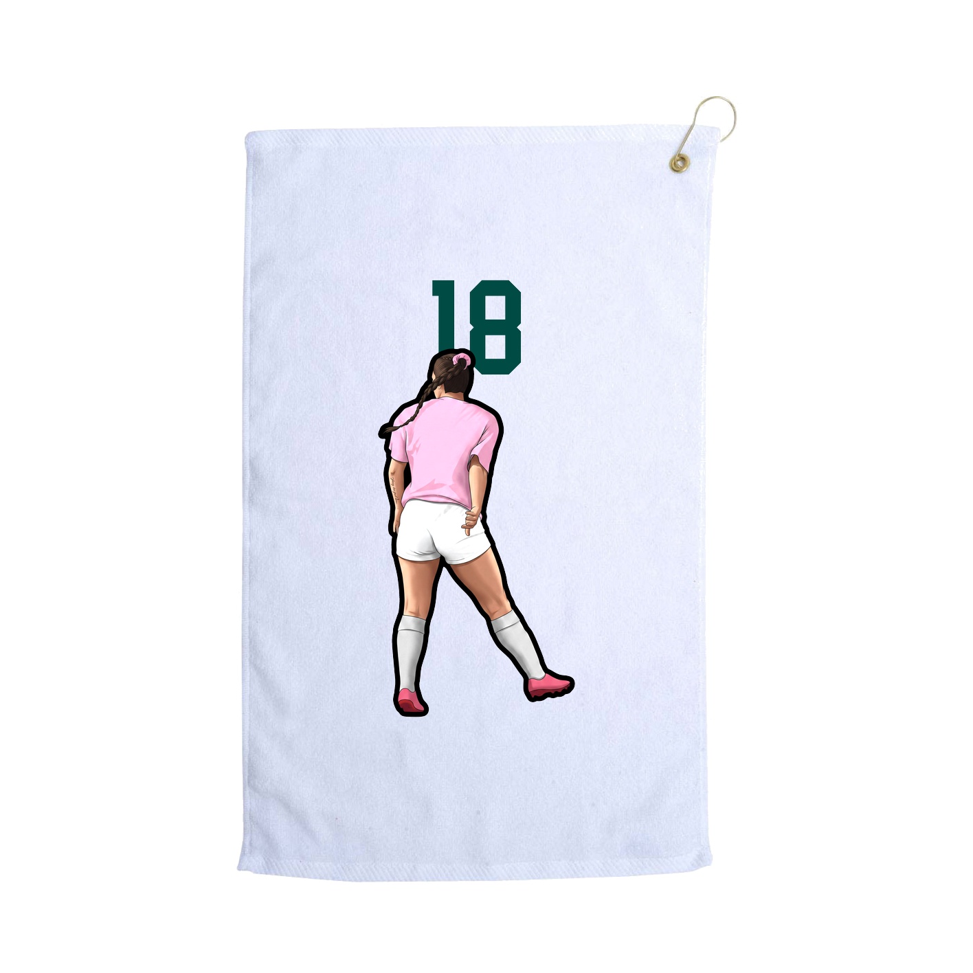 Golf Towel — Number Top in White