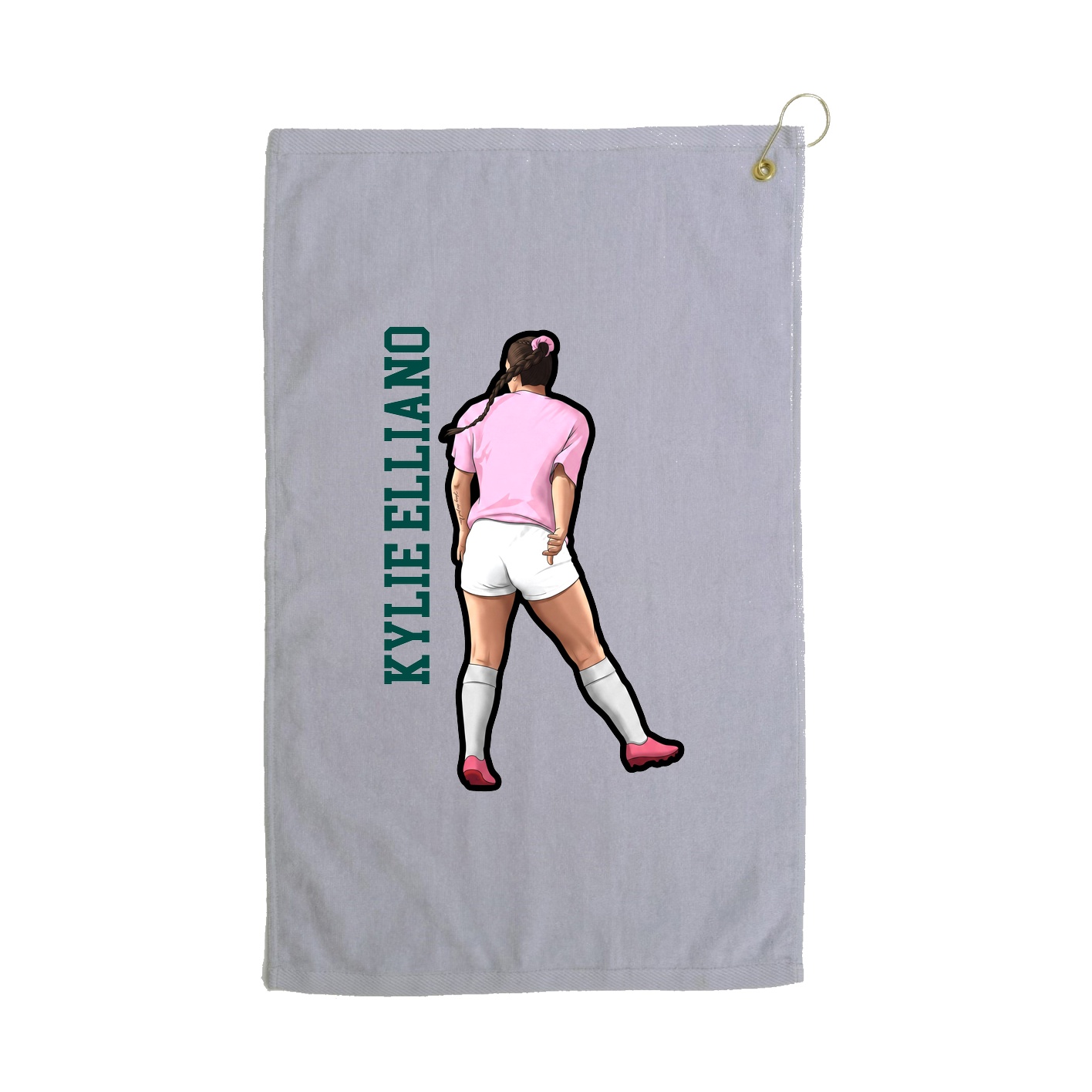 Golf Towel — Name Vertical in Grey