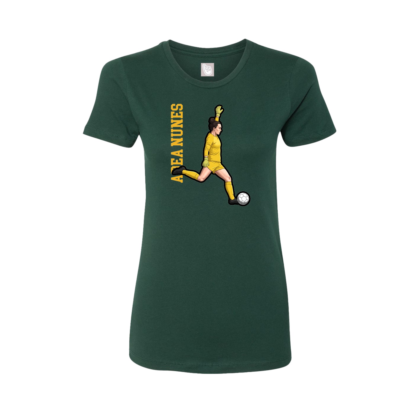 Womens Tee — Name Vertical in Green