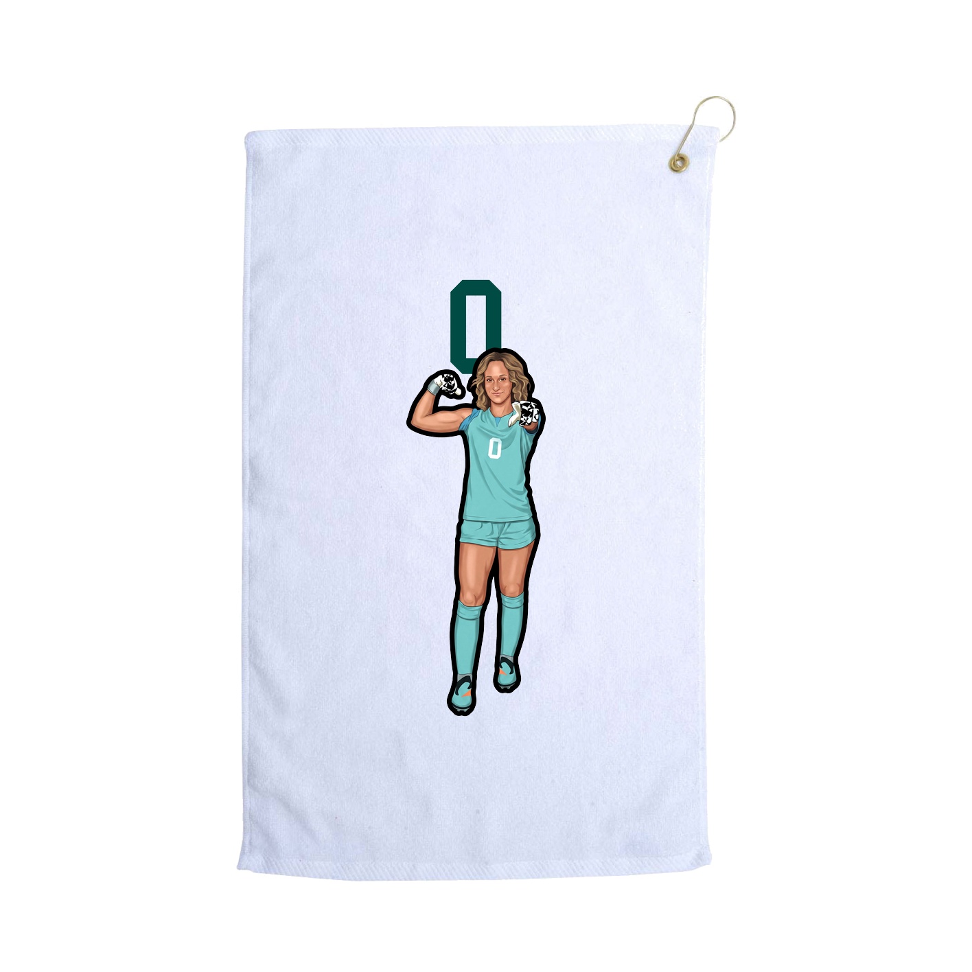 Golf Towel — Number Top in White