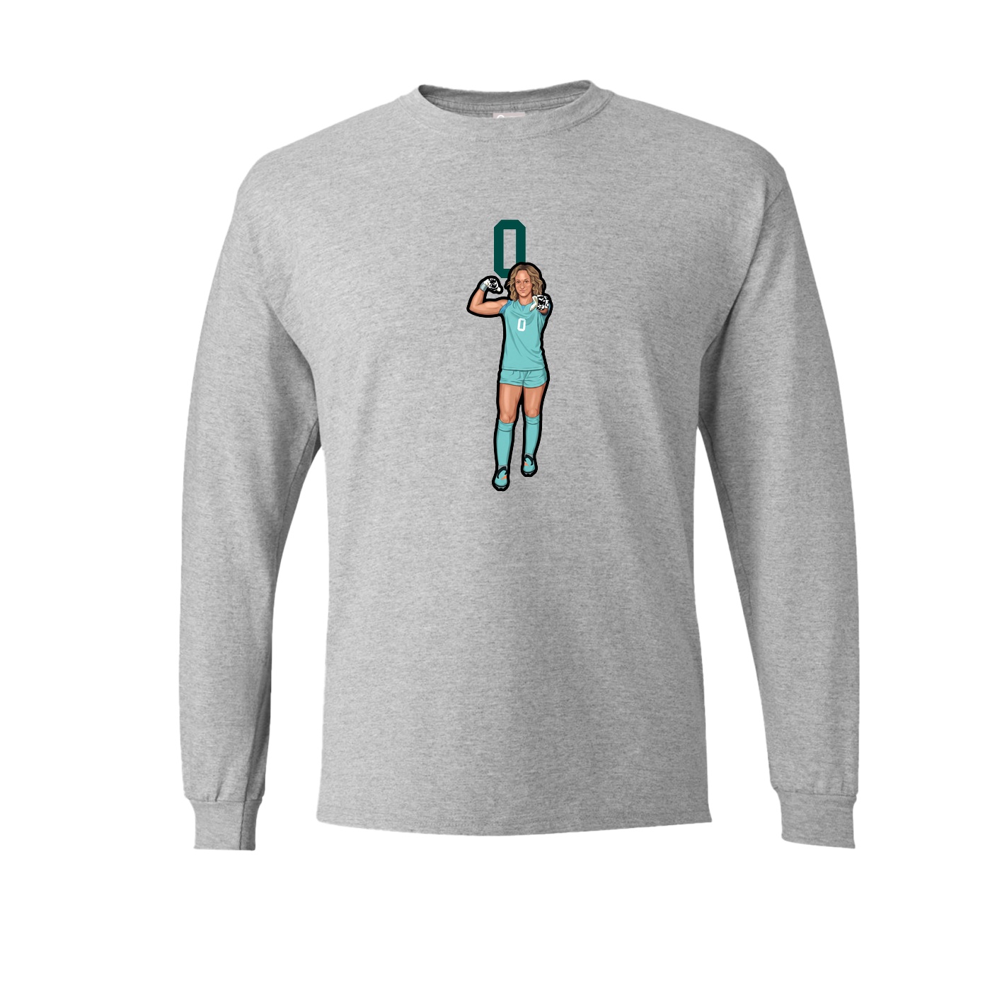 Long Sleeve Tee — Number Top in Grey