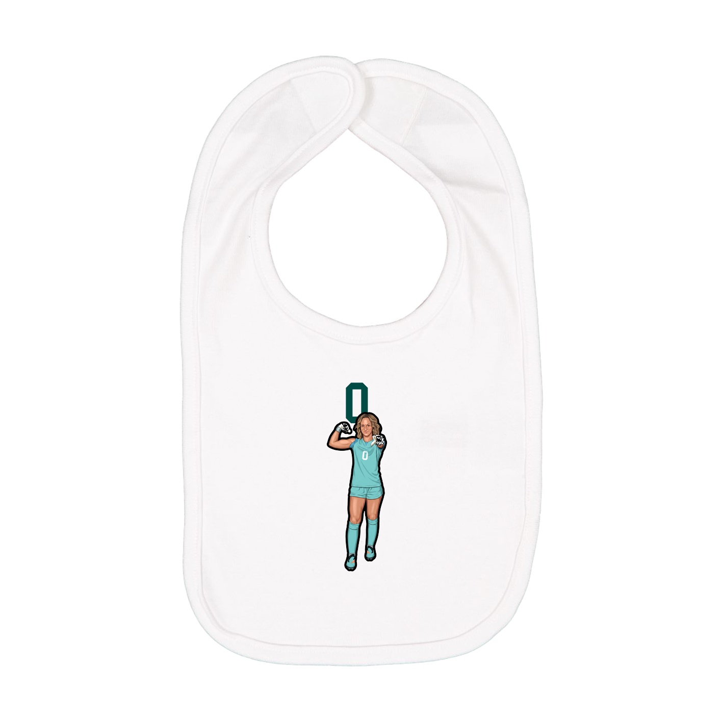 Infant Bib — Number Top in White