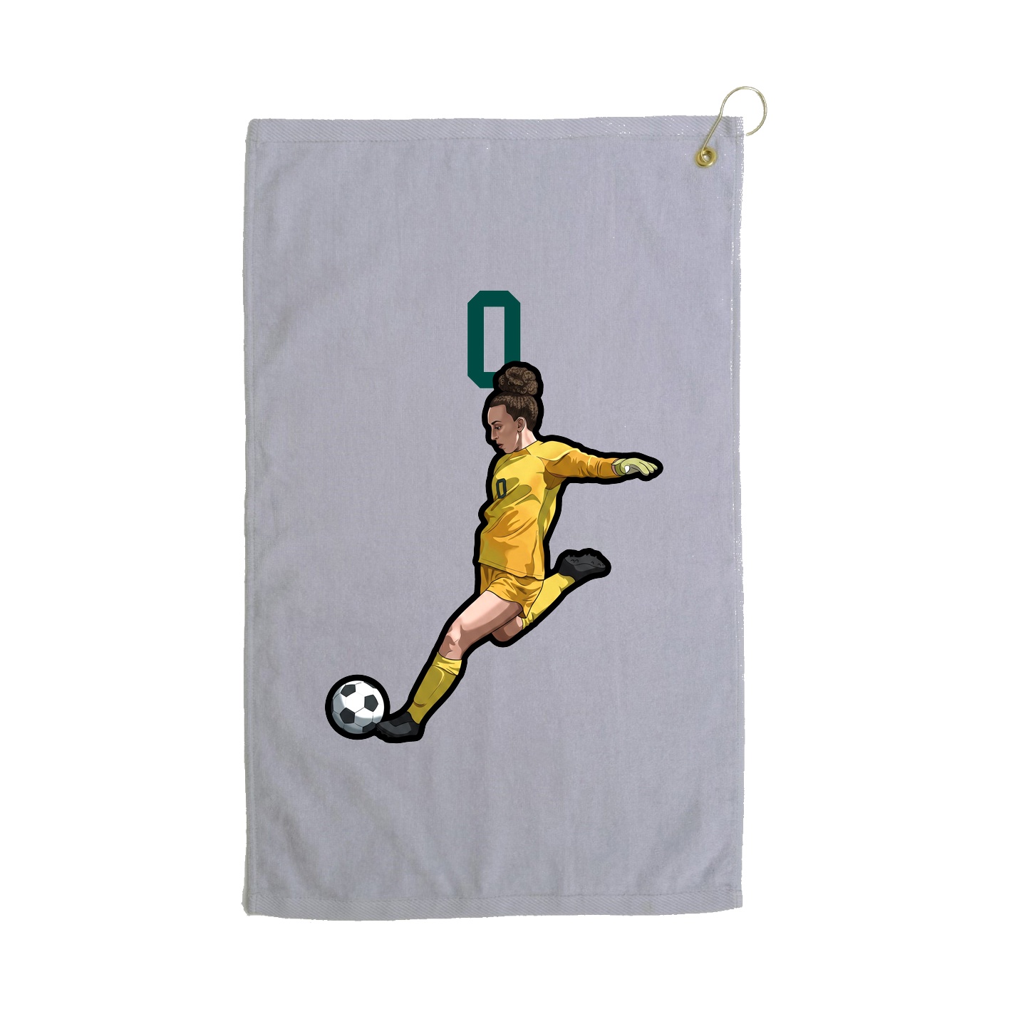 Golf Towel — Number Top in Grey
