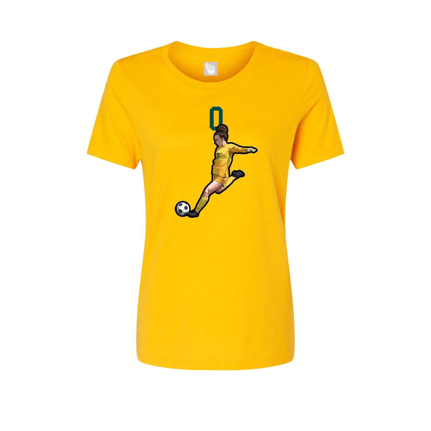 Fitted Women's Tee — Number Top in Gold