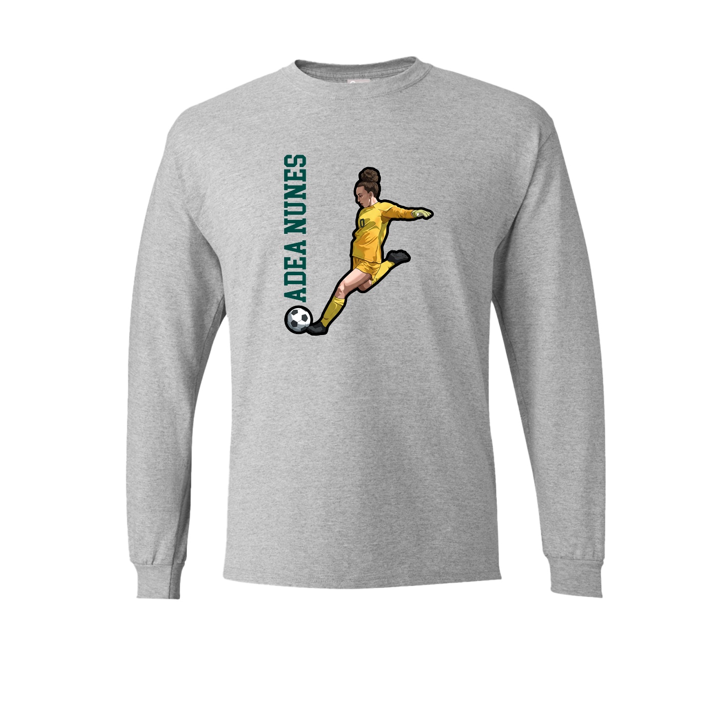 Long Sleeve Tee — Name Vertical in Grey