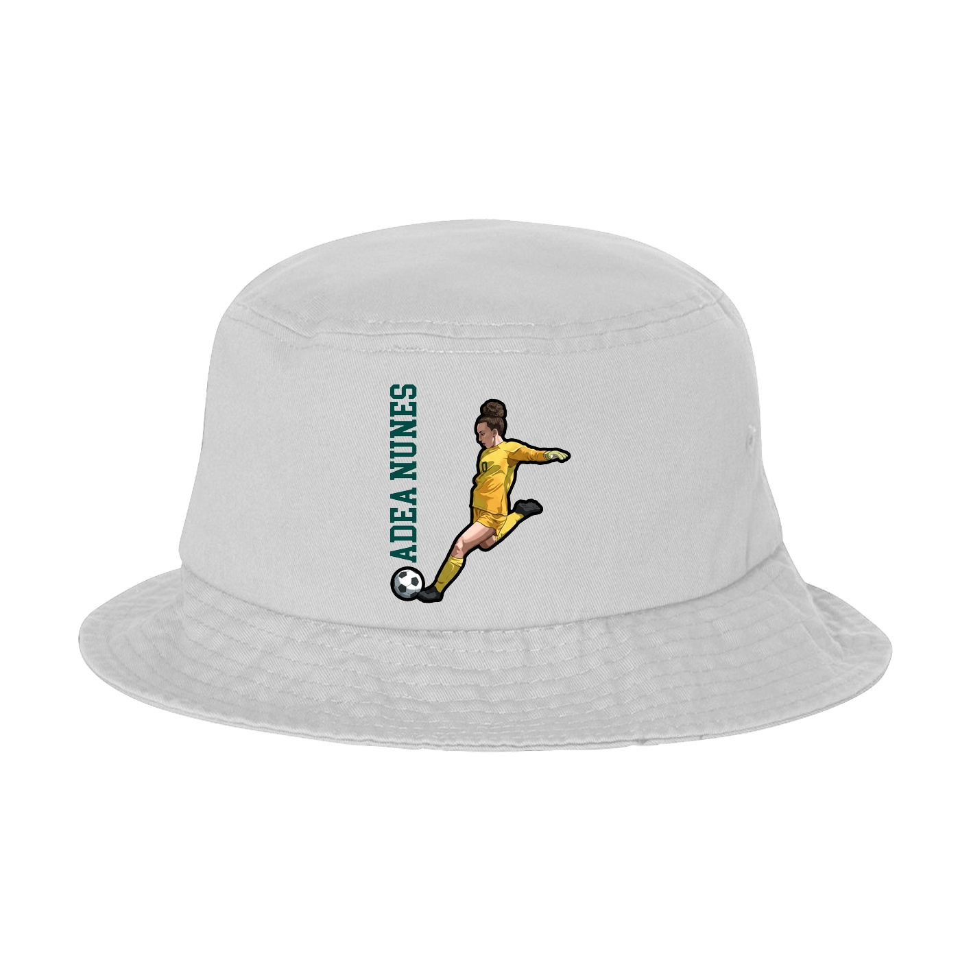 Bucket Cap — Name Vertical in White