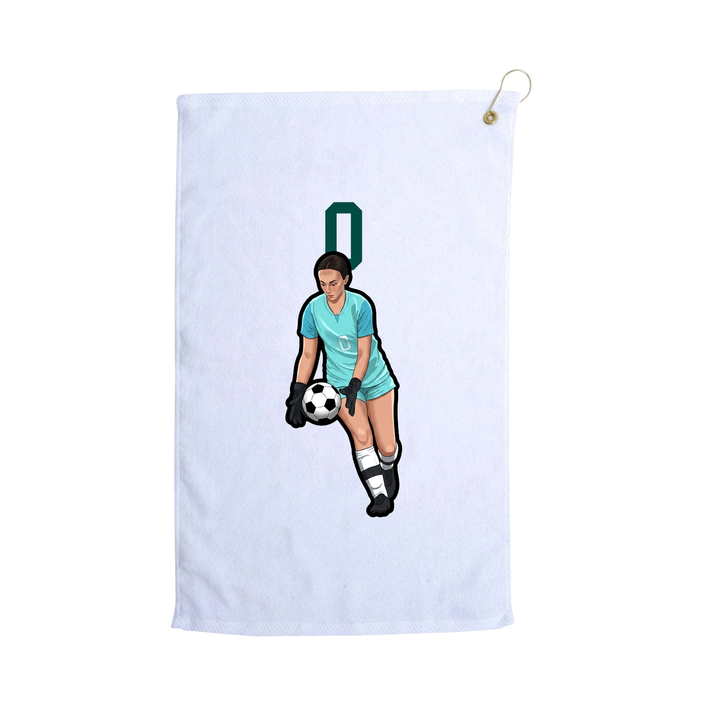 Golf Towel — Number Top in White