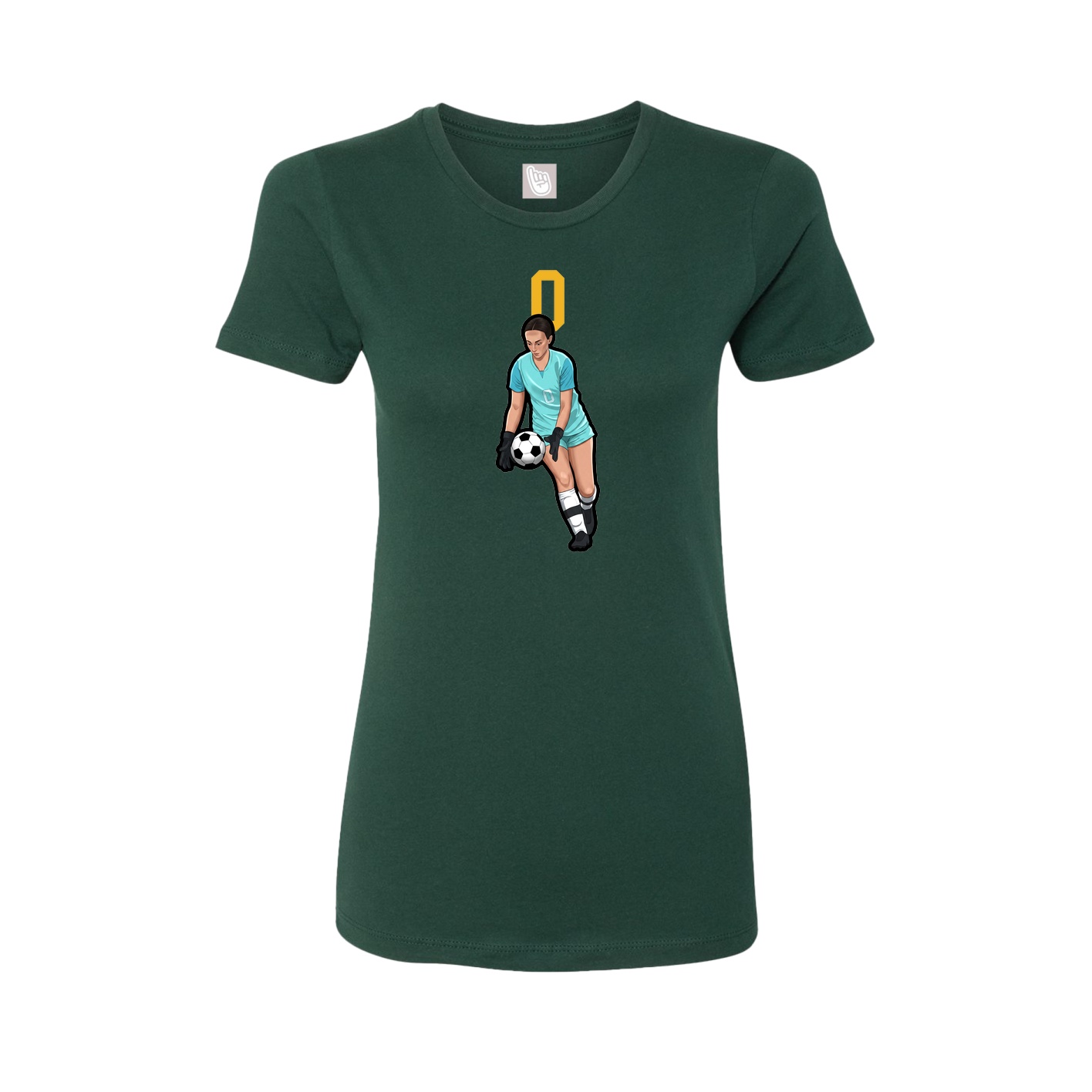 Fitted Women's Tee — Number Top in Green