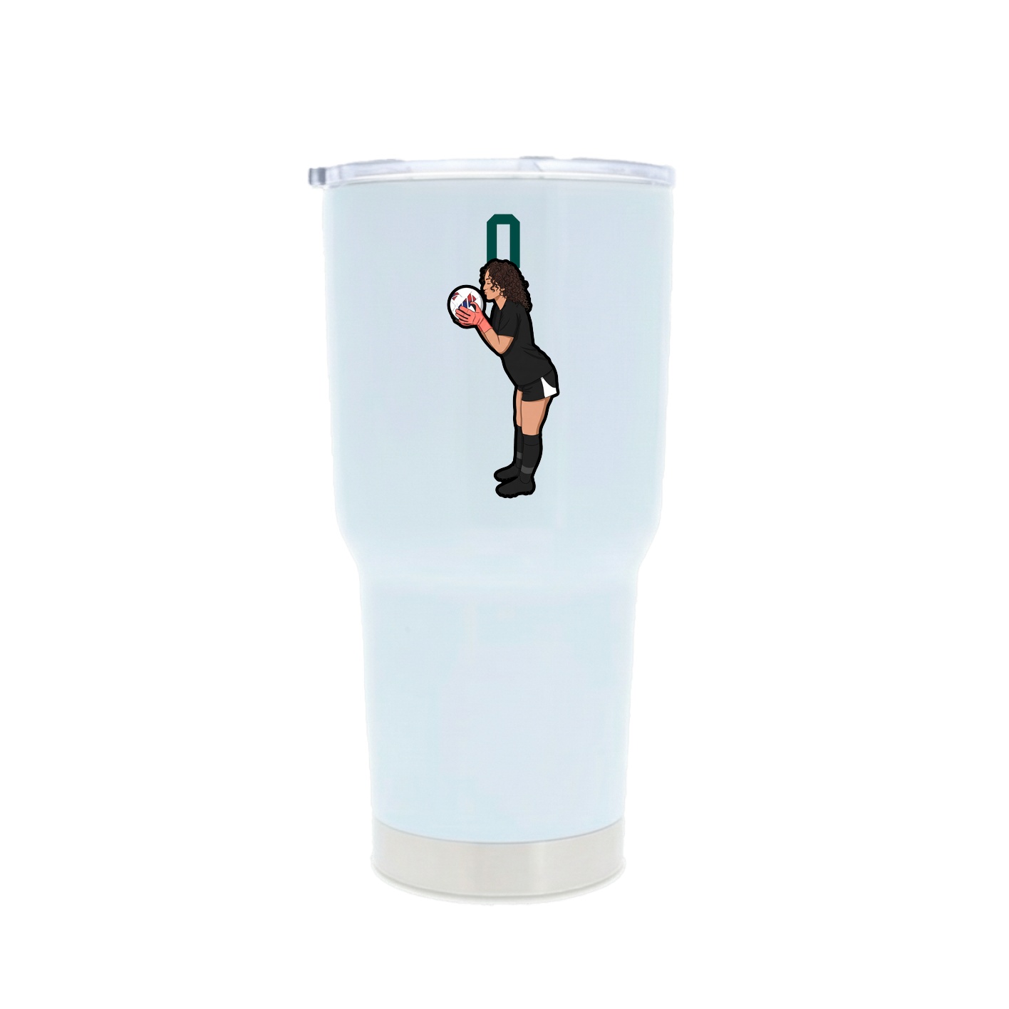 30oz Stainless Steel Tumbler — Number Top in White