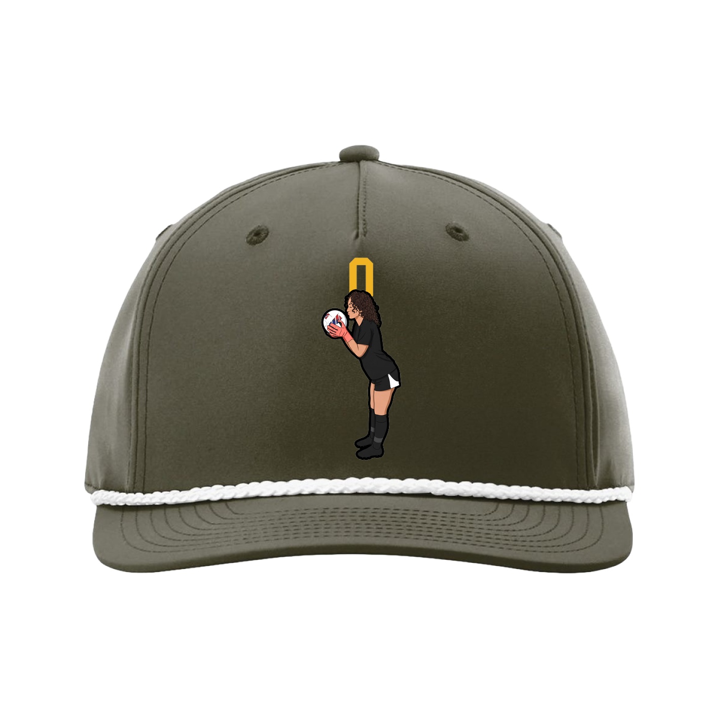 Five-Panel Classic Rope Cap — Number Top in Green