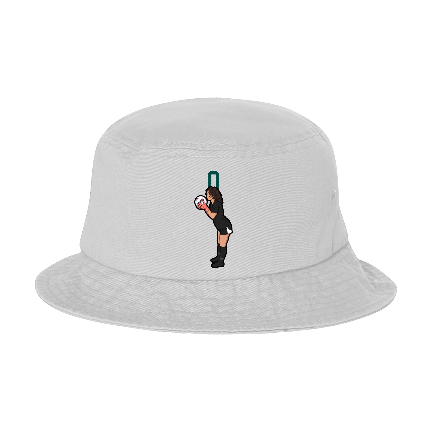 Bucket Cap — Number Top in White