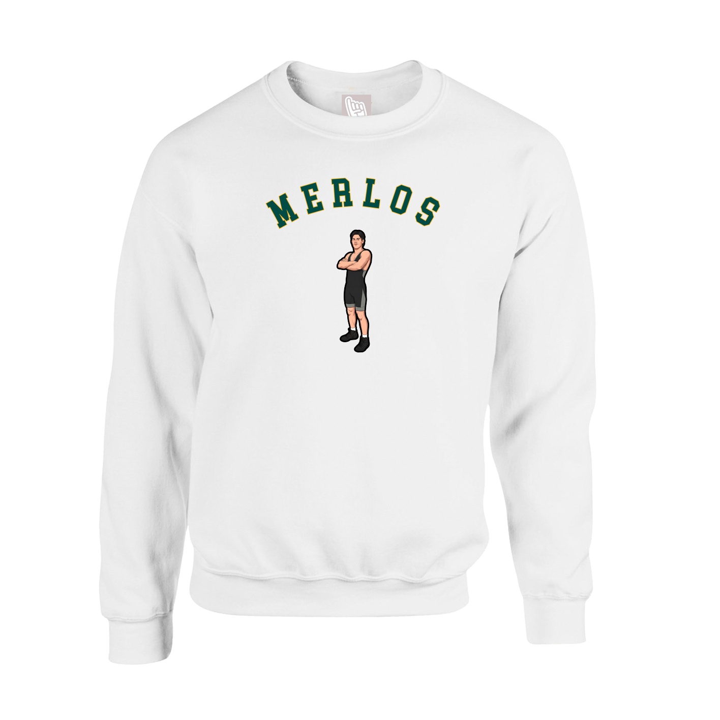 Fleece Crew — Shirsey Arch in White