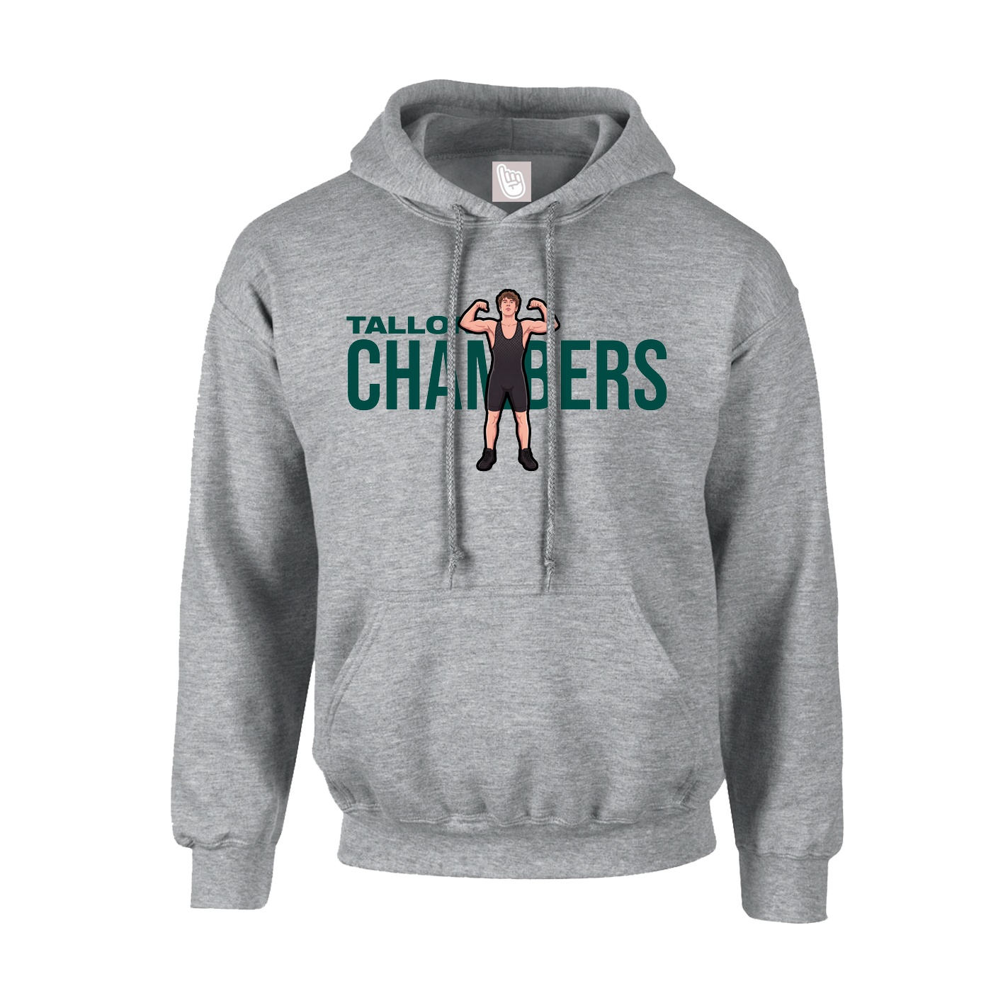 Youth Hoodie — Player Name in Grey