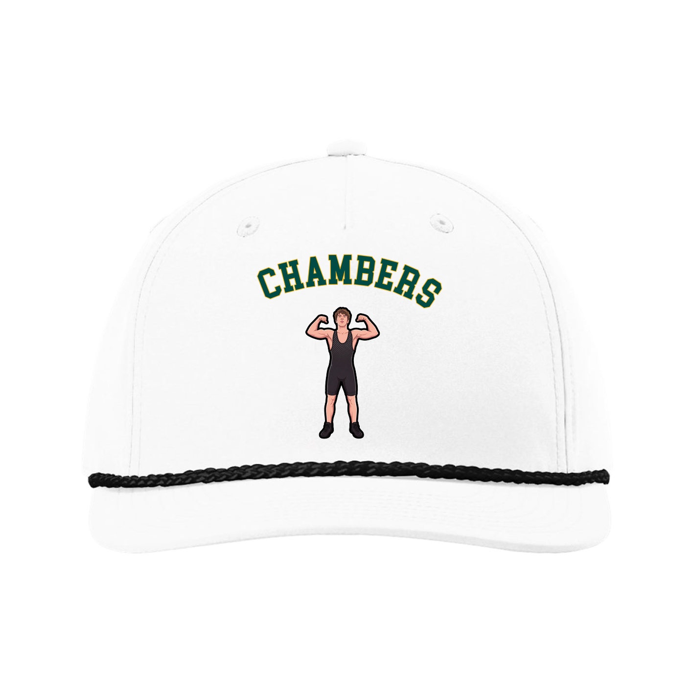 Five-Panel Classic Rope Cap — Shirsey Arch in White