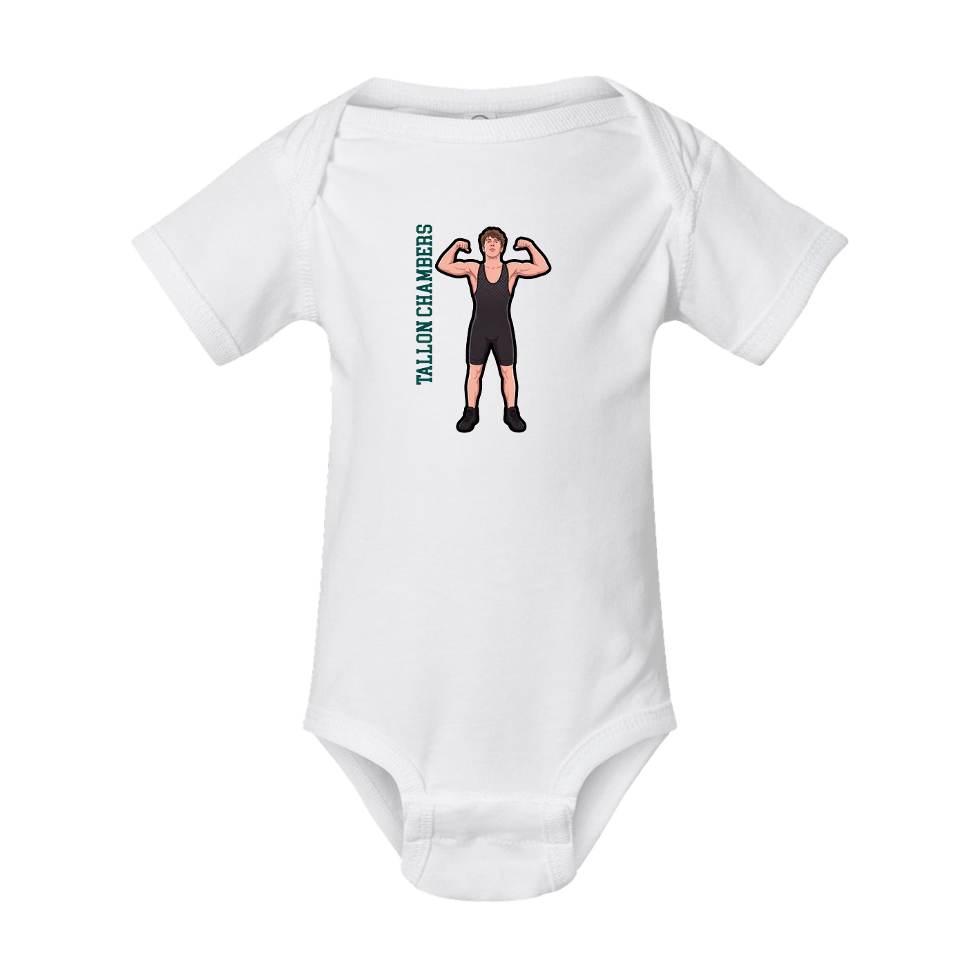 Baby Onesie — Name Vertical in White